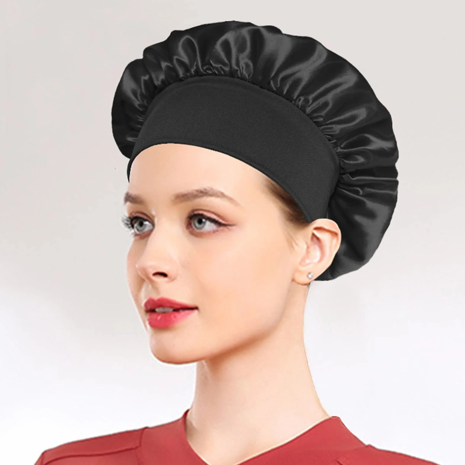 Bonnet Soie Cheveux Nuit Protection Avec Élastique Doux Pour Dormir Douche Maquillage