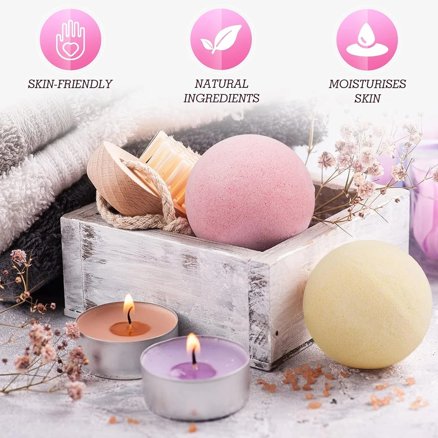 Bombe de Bain Original,16PCS Boule de Bain Femme Relaxante ,Coffret Bombe de Bain