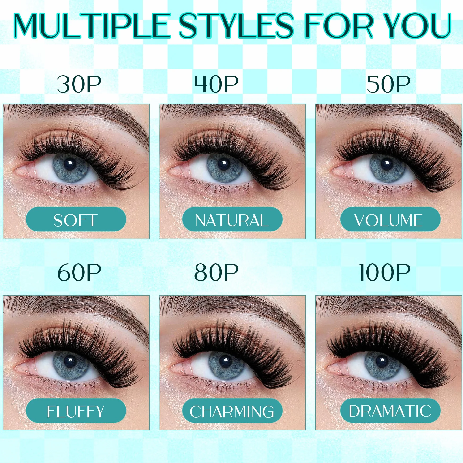 GEMERRY Faux Cils Bouquet Extension Cils Cluster Volume Russe DIY 80D 0.07mm D Curl 10-18mm Soie