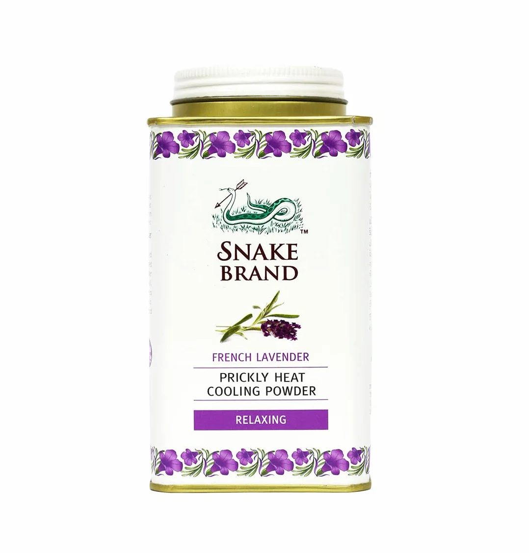 SNAKE BRAND Prickly Heat Poudre rafraîchissante Lavande 140 g