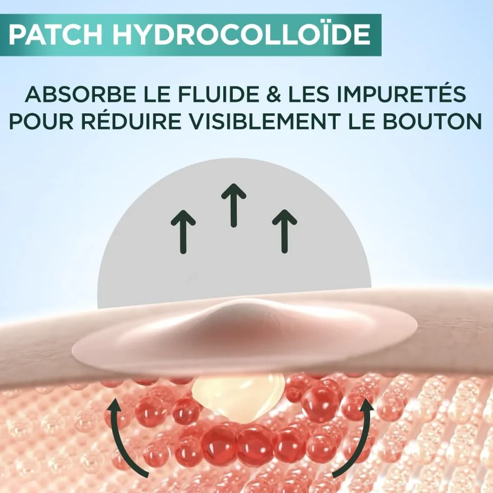 GARNIER Pure Active Patch Bouton Pack XXL Hydrocolloïde Invisible Ultra-Fin Homme Femme