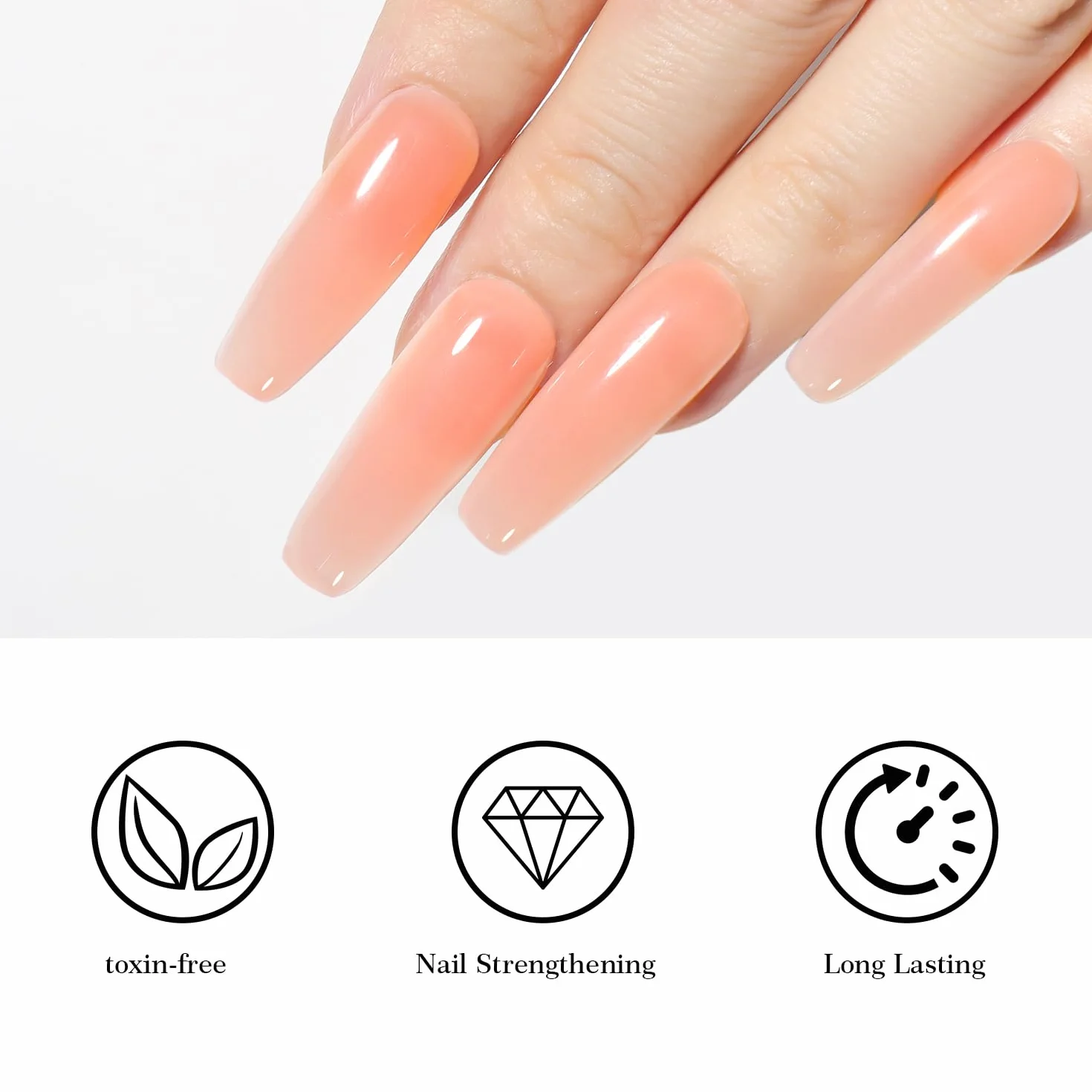 Beautilux Acrylique Gel Nail Peach Pink 30g Long Lasting Acrygel Extender Gel