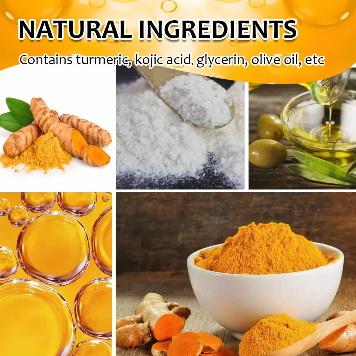 Savon Curcuma Visage Corps Kojic Acid Soap 3 Pièces pour Éclaircissant Peau