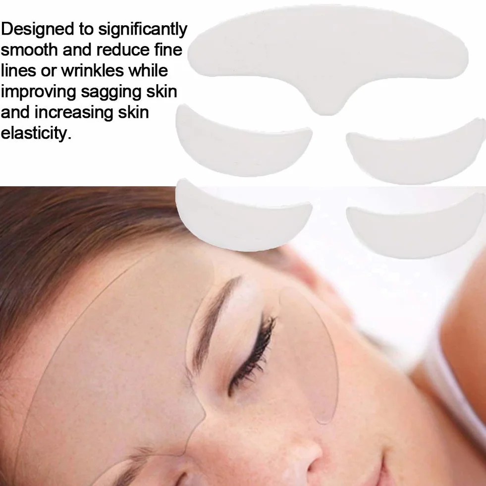 Patchs anti-rides en silicone réutilisables lot de 5 pour le visage