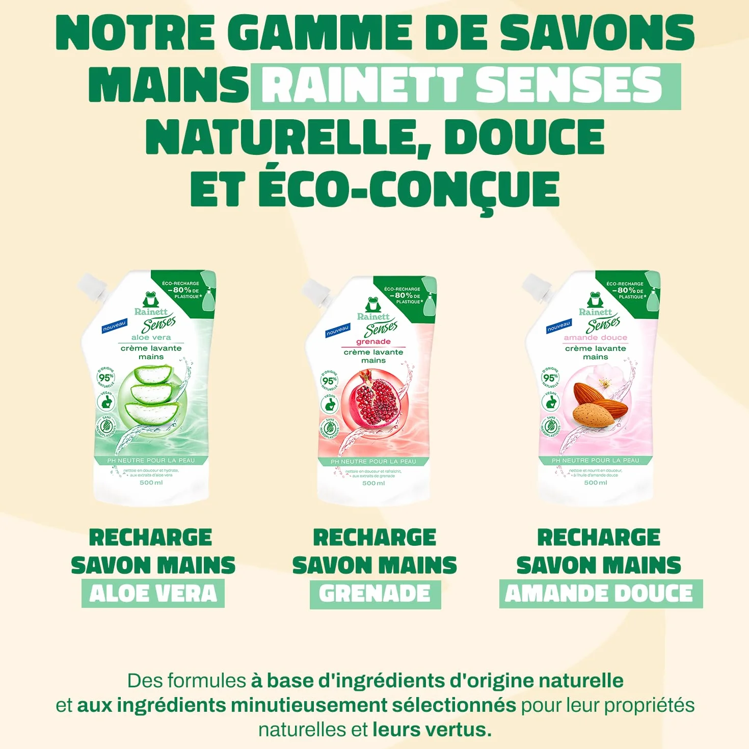 RAINETT Senses Savon Mains Amande Douce Eco-Recharge 500 ml