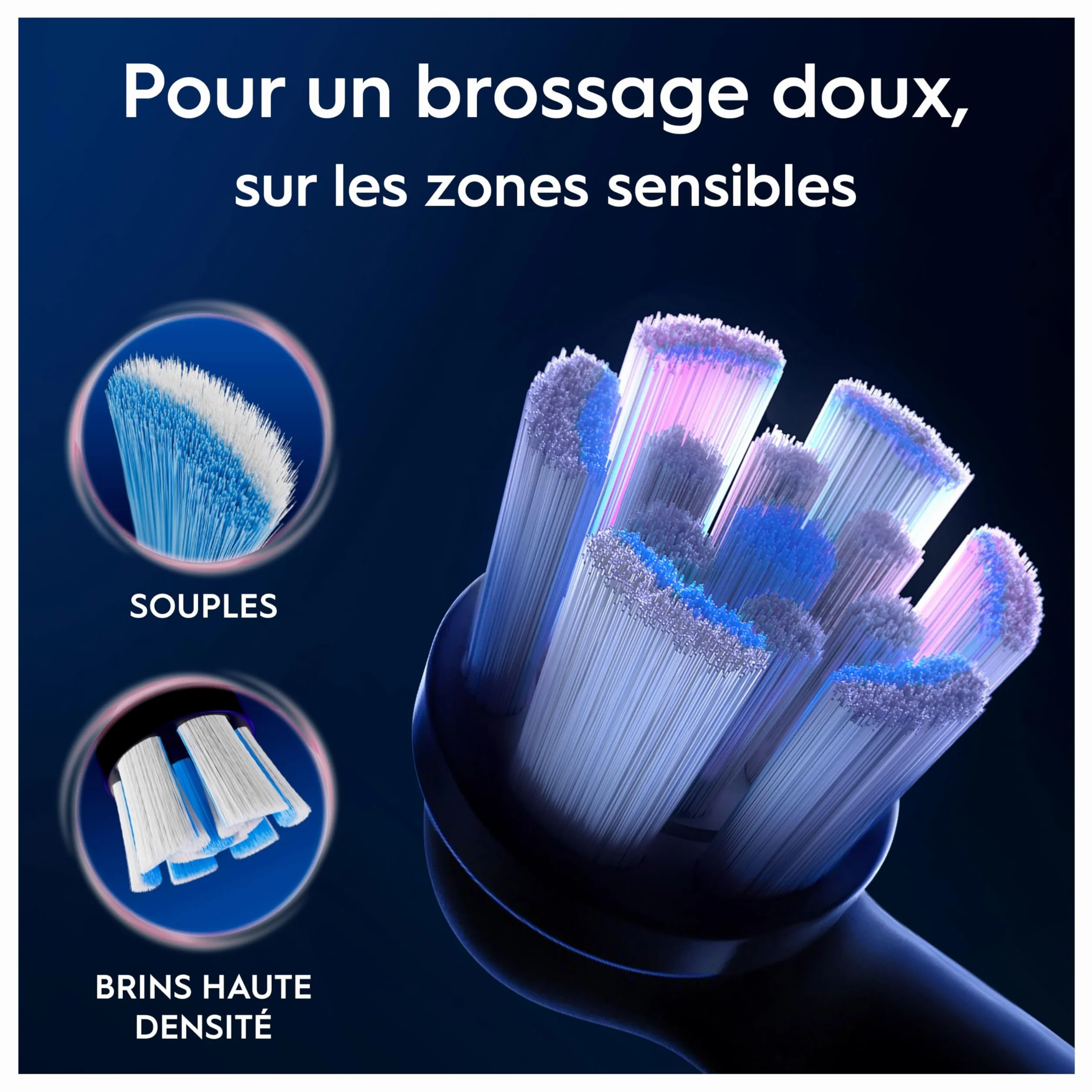 Oral-B Brossettes de Rechange Gentle Care, lot de 8, Noires – Recharges Brosse à Dents Électrique iO