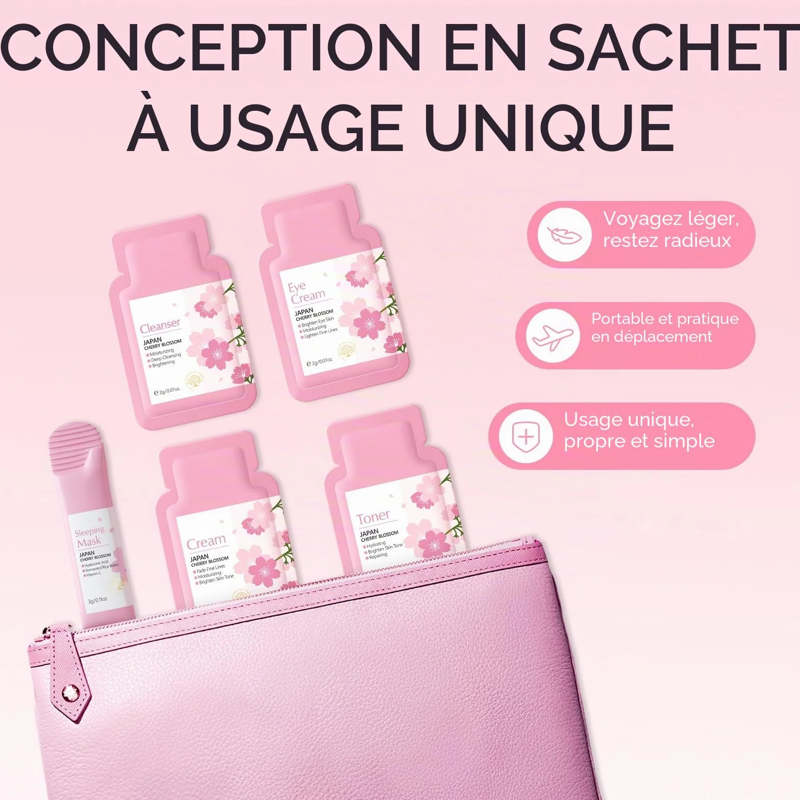 Sakura Kit de Soin du Visage Hydratant 13 pièces avec Nettoyage du Visage, Crème pour les Yeux, Sérum, Crème, Baume à Lèvres, Masque, pour les Soins de Jour et de Nuit