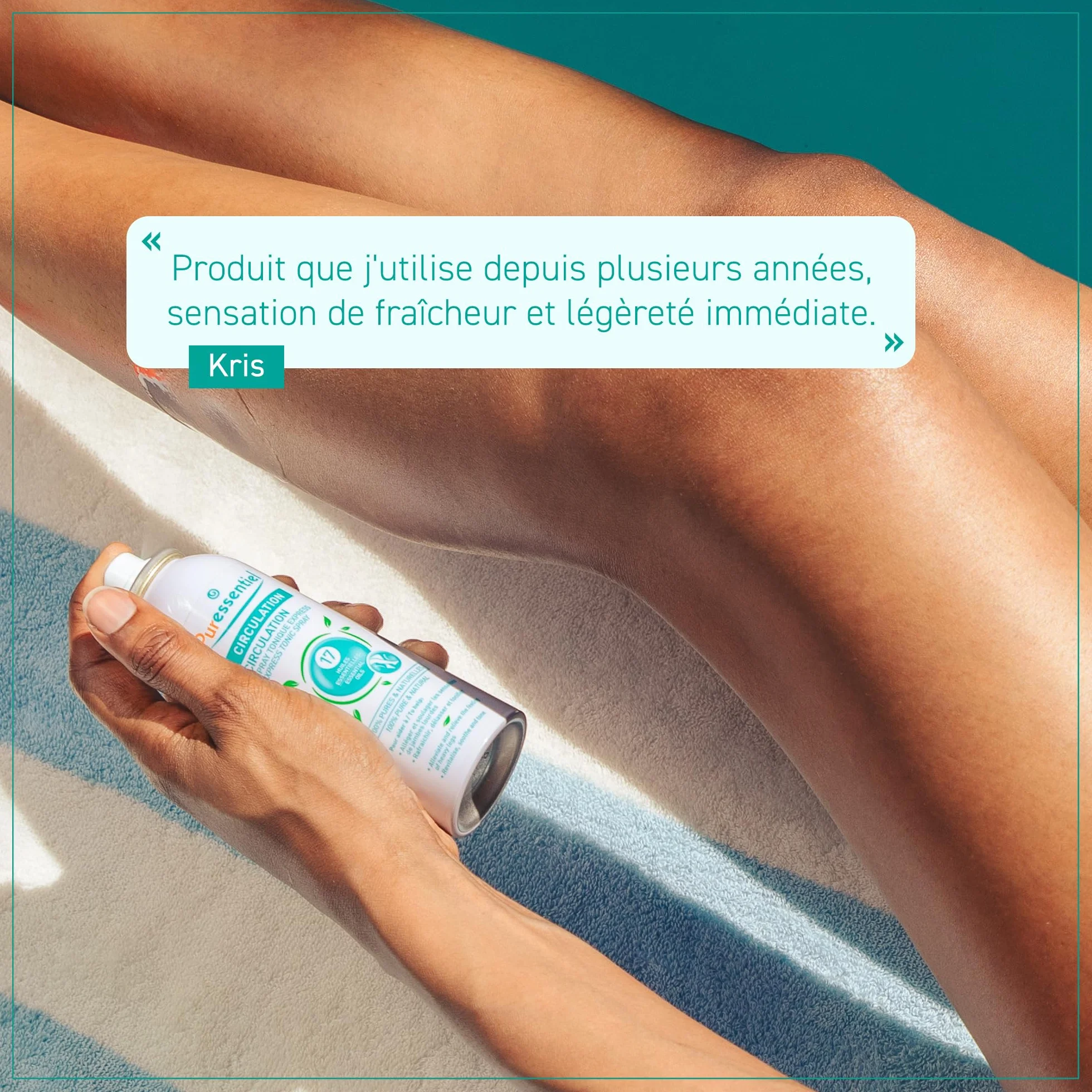 Puressentiel Circulation Spray 17 Essential Oils 100 ml Cooling Spray Heavy Legs Relief Swollen Ankles Feet