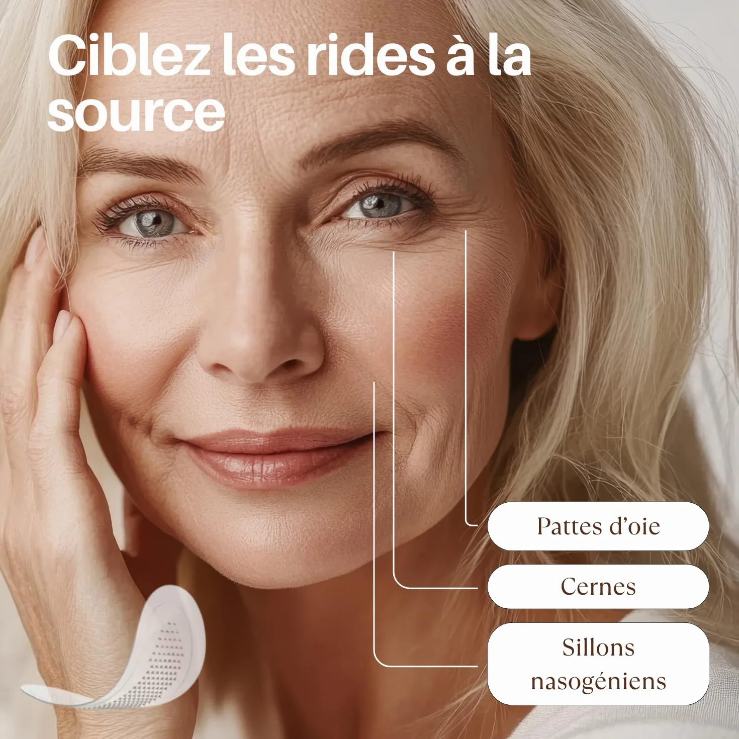 Patchs pour les yeux aux Micro-aiguilles Anti-poches Anti-rides Acide Hyaluronique Peptides 1 paire