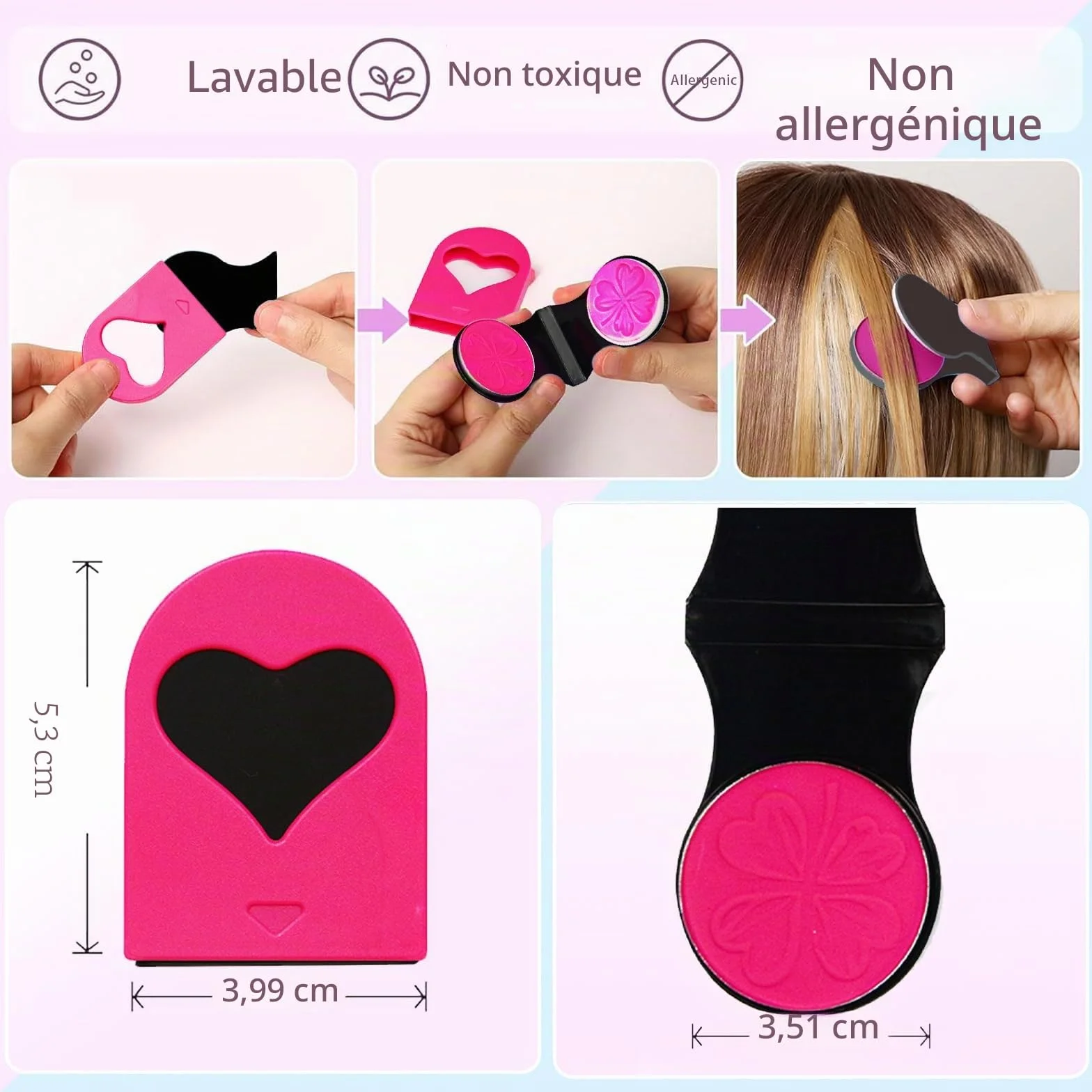 Craie Cheveux Colorées Lot de 10 pour Filles, Teinture Temporaire Cheveux, Cadeaux Enfants