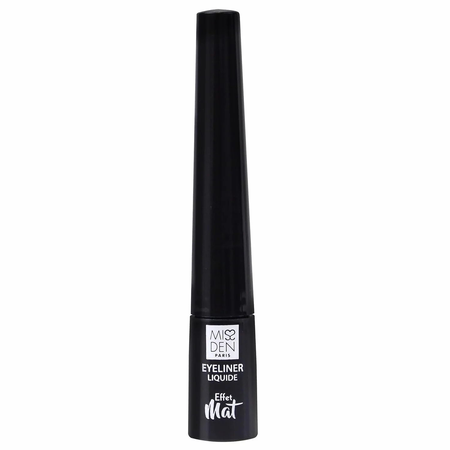 MISS DEN Eyeliner Liquide Mat Teinte Noir - Flacon 4 ml - Pinceau Précis - Effet Mat Longue Tenue - Maquillage des Yeux Authentique et Sophistiqué - Lot de 3