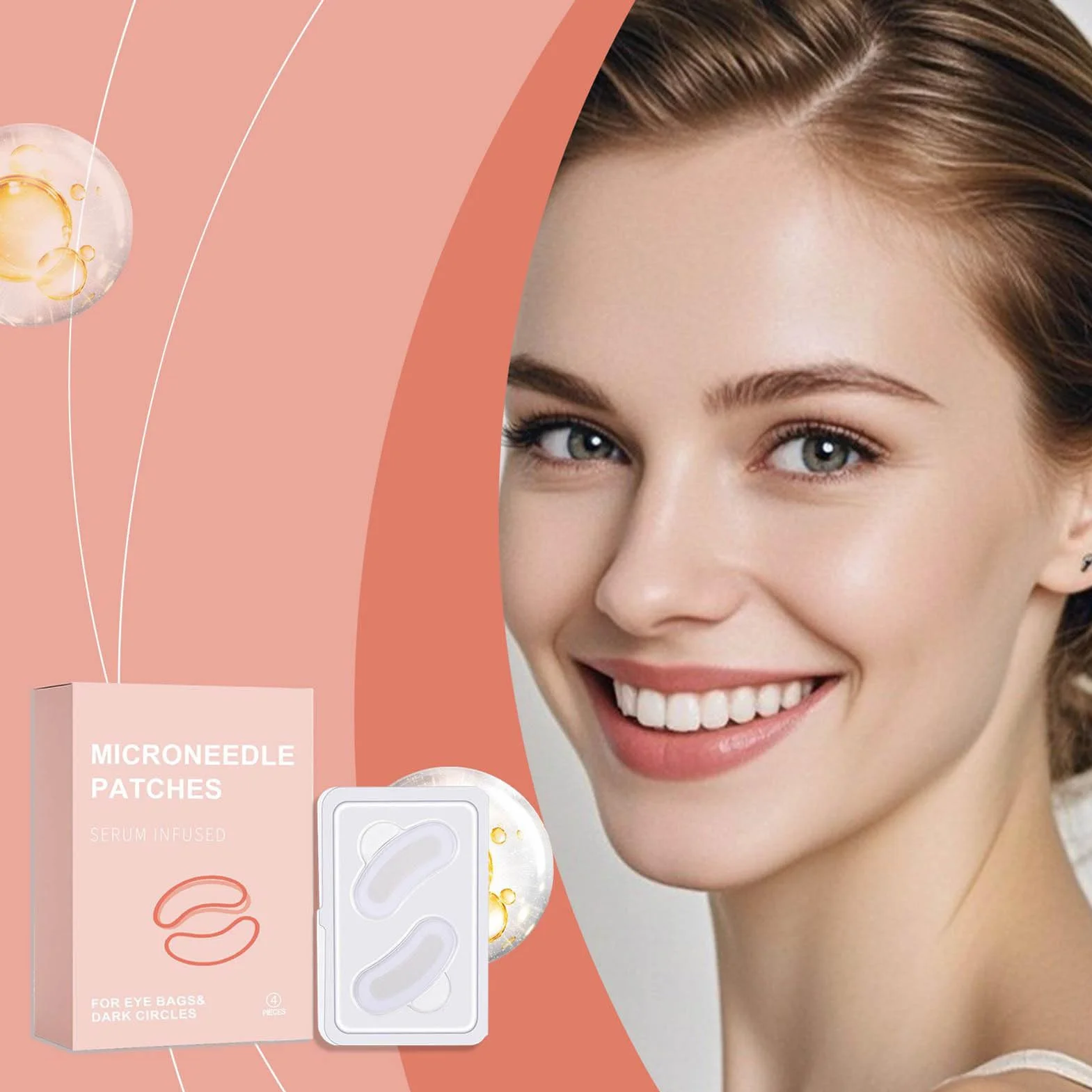 Patchs pour yeux à micro-aiguilles hydratants éclaircissants soins peau accessoire beauté