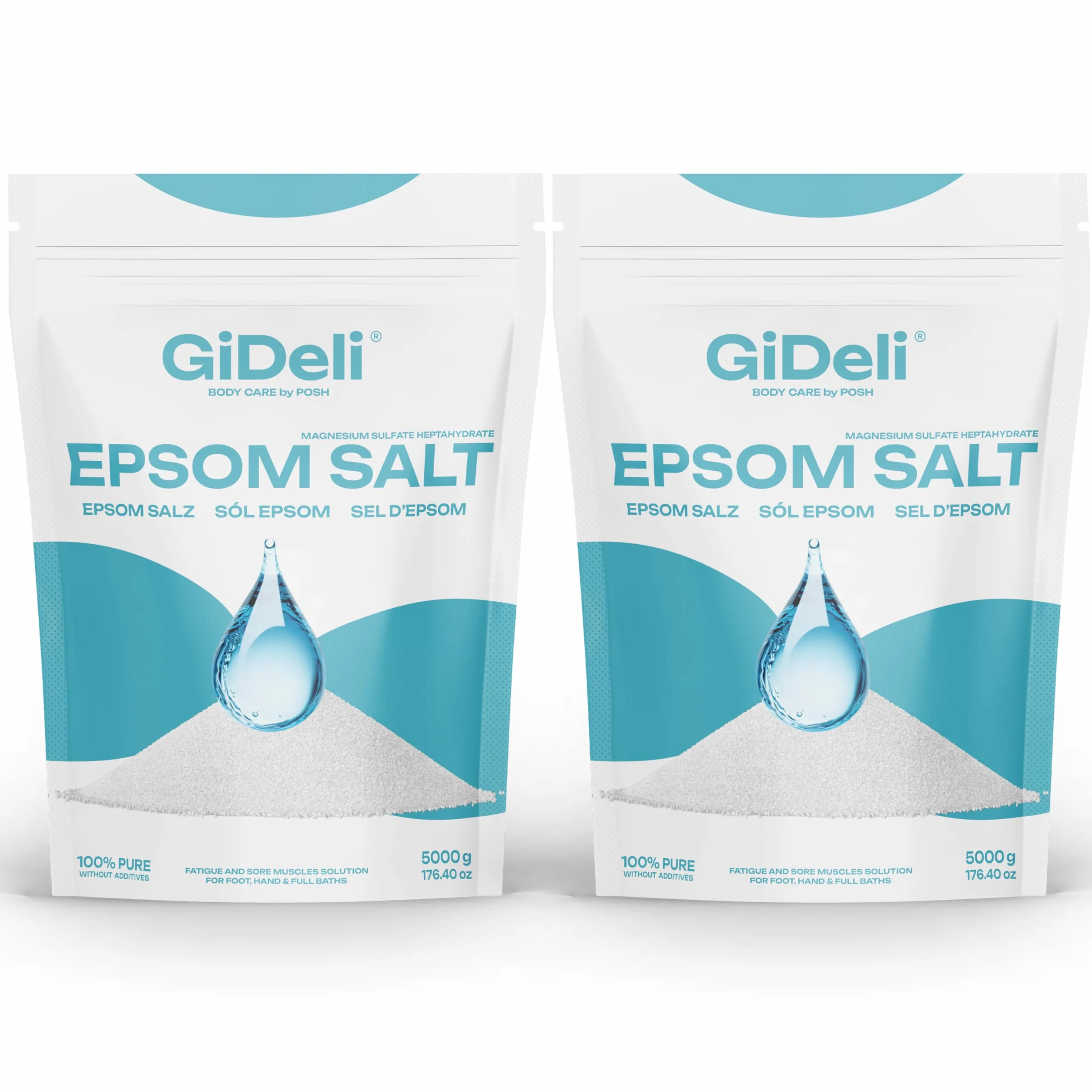 GiDeli Epsom Sel de bain Sulfate de Magnésium Heptahydraté Pur 10kg