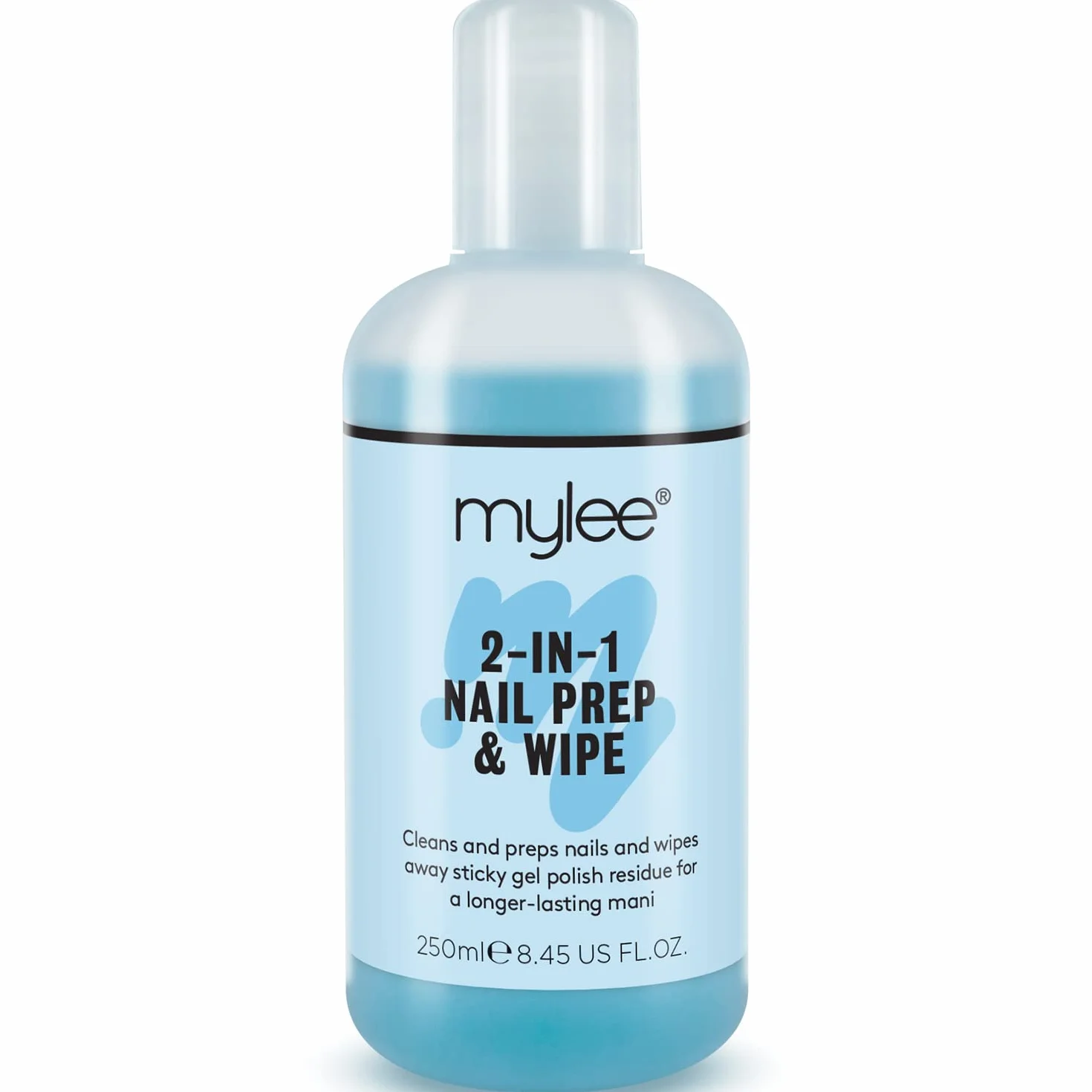 Mylee Prep + Wipe Nettoyant de Résidus de Vernis Semi-Permanent 250 ml, Cleaner Dégraissant Vernis Gel UV LED