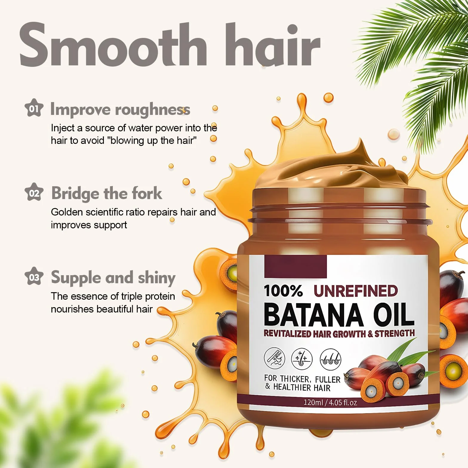 Huile de Batana Brute pour Cheveux 120 ml - Soin Nourrissant Capillaire Naturel
