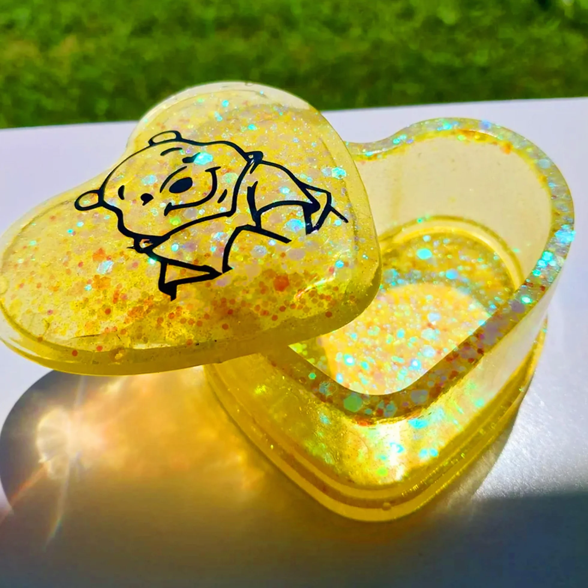HEMOER Paillettes jaunes opales 100 g Poudre pailletée pour résine ongles artisanat fêtes
