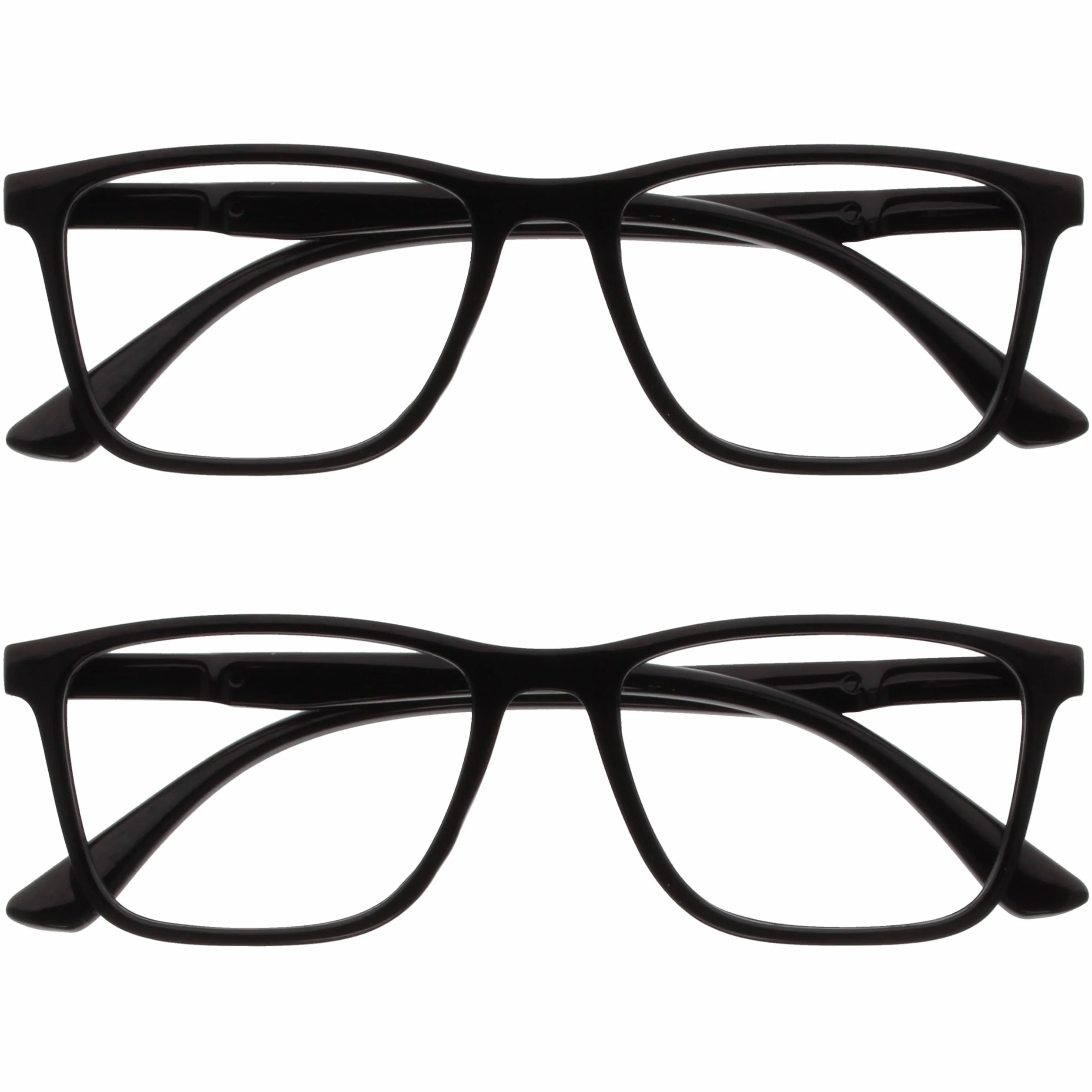 NYX Lunette anti lumière bleue femme homme - Lunette Loupe Ecran Gaming Lot de 2 - Anti-éblouissement UV400 Légère Rectangulaire Noir + 2,50