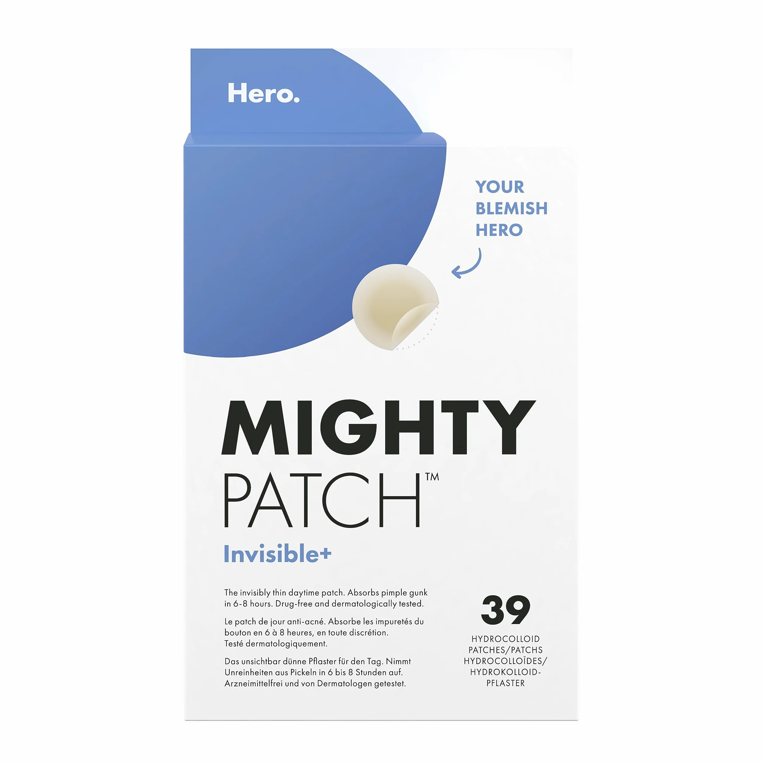 Hero Cosmetics Mighty Patch Invisible+ Patch Bouton Jour 39 Patchs Hydrocolloïde