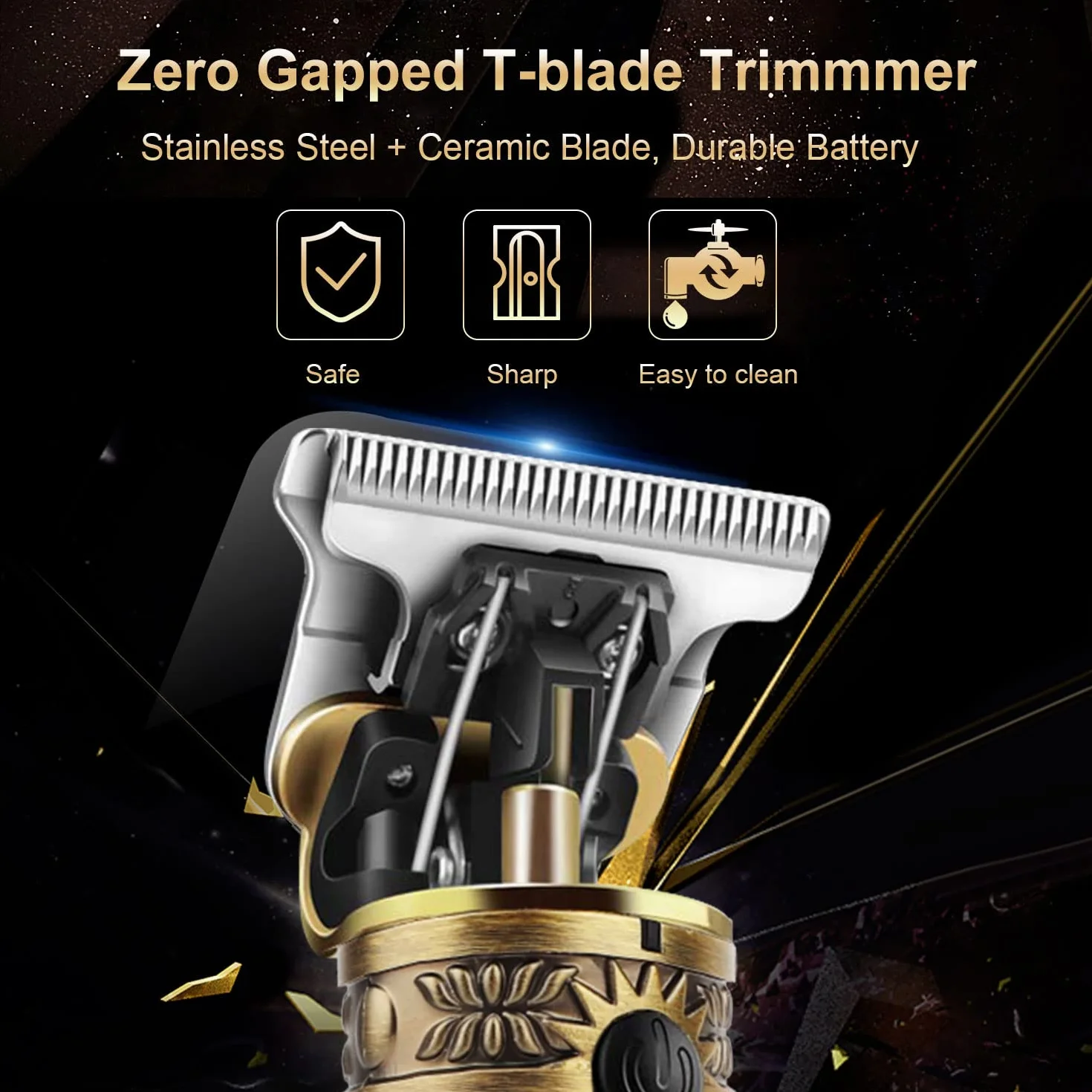 Tondeuse Barbe Homme,Professionnelle Tondeuse Cheveux,Rasoir Electriques Rechargeable Brostyle,Afficheur LED,T-blade Tondeuse Finition pour Coupe et Contours Barbe,Famille&Homme&Salon Cadeau