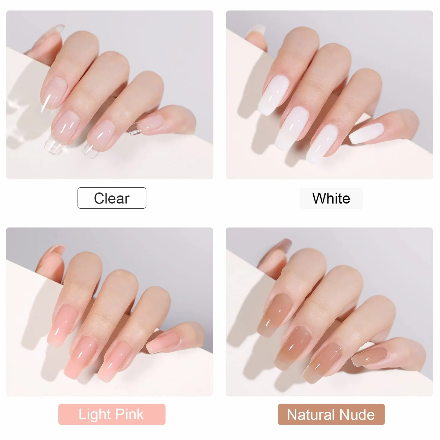 Kit de gel d'extension d'ongles GAOY 4 couleurs poly-gel avec couche de finition