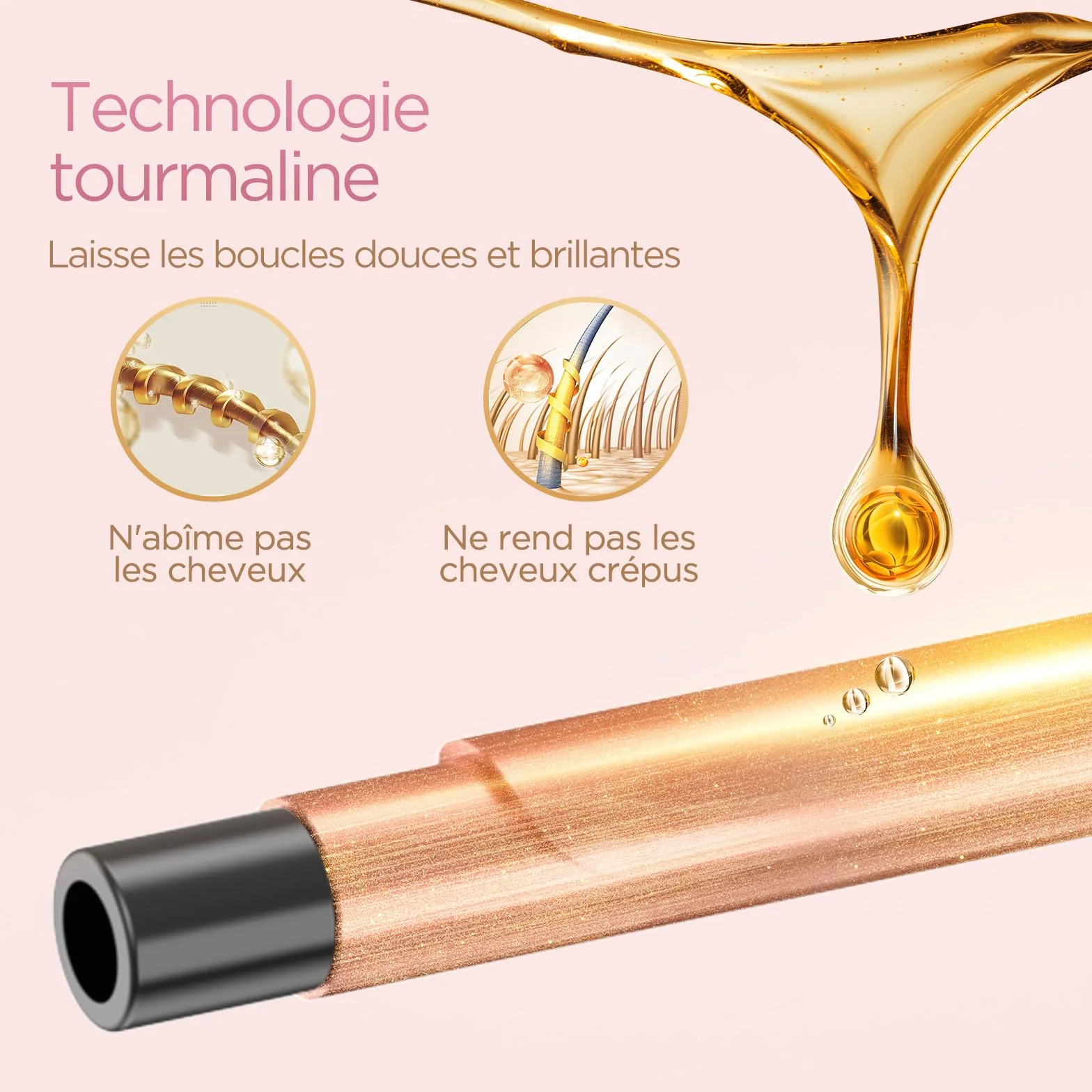 BESTOPE PRO Fer à Boucler 9mm Boucleur à Cheveux pour Petites Boucles, Boucleur Prolongé avec Chauffage Rapide et Écran LCD, Multi-Températures