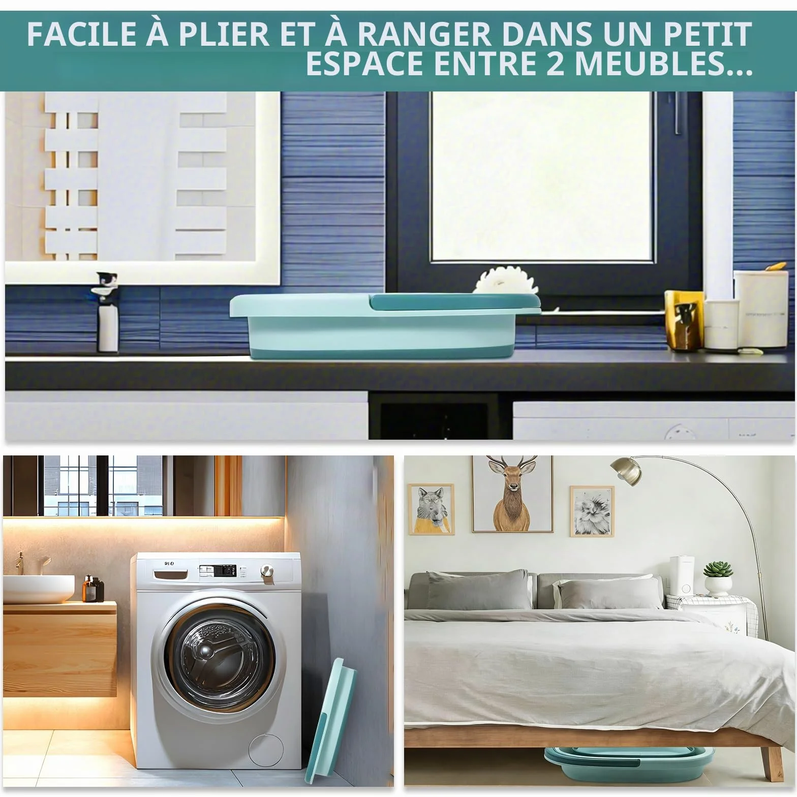 Bain de Pied Plié,Vleuexe Bassine Pied avec Poignée de Transport,Bassine 15 L,Baignoire pour Pieds avec 120 Picots de Massage,Grand Seau Bain de Pieds Parfait pour des Bains de Pieds relaxants Spa