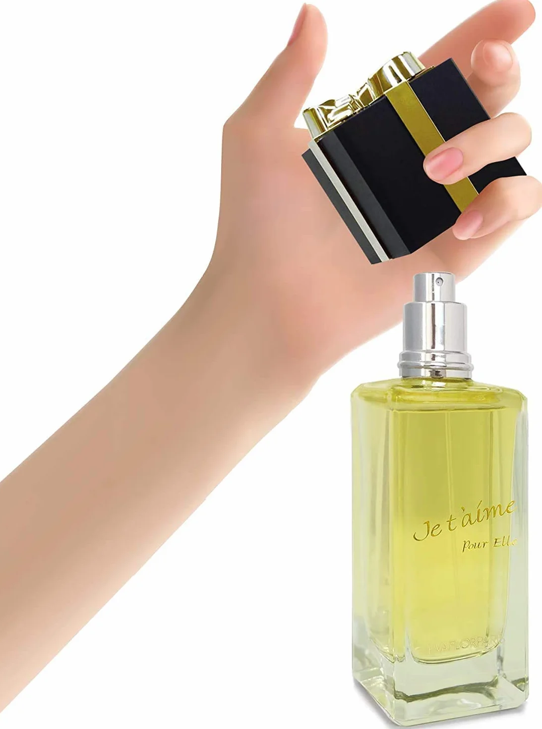 JE T'AIME pour Elle Coffret pour Femme Eau de Parfum 100 ml + Miniature 10 ml + Serviette Éponge Vaporisateur Spray Parfum Cadeau • EVAFLORPARIS