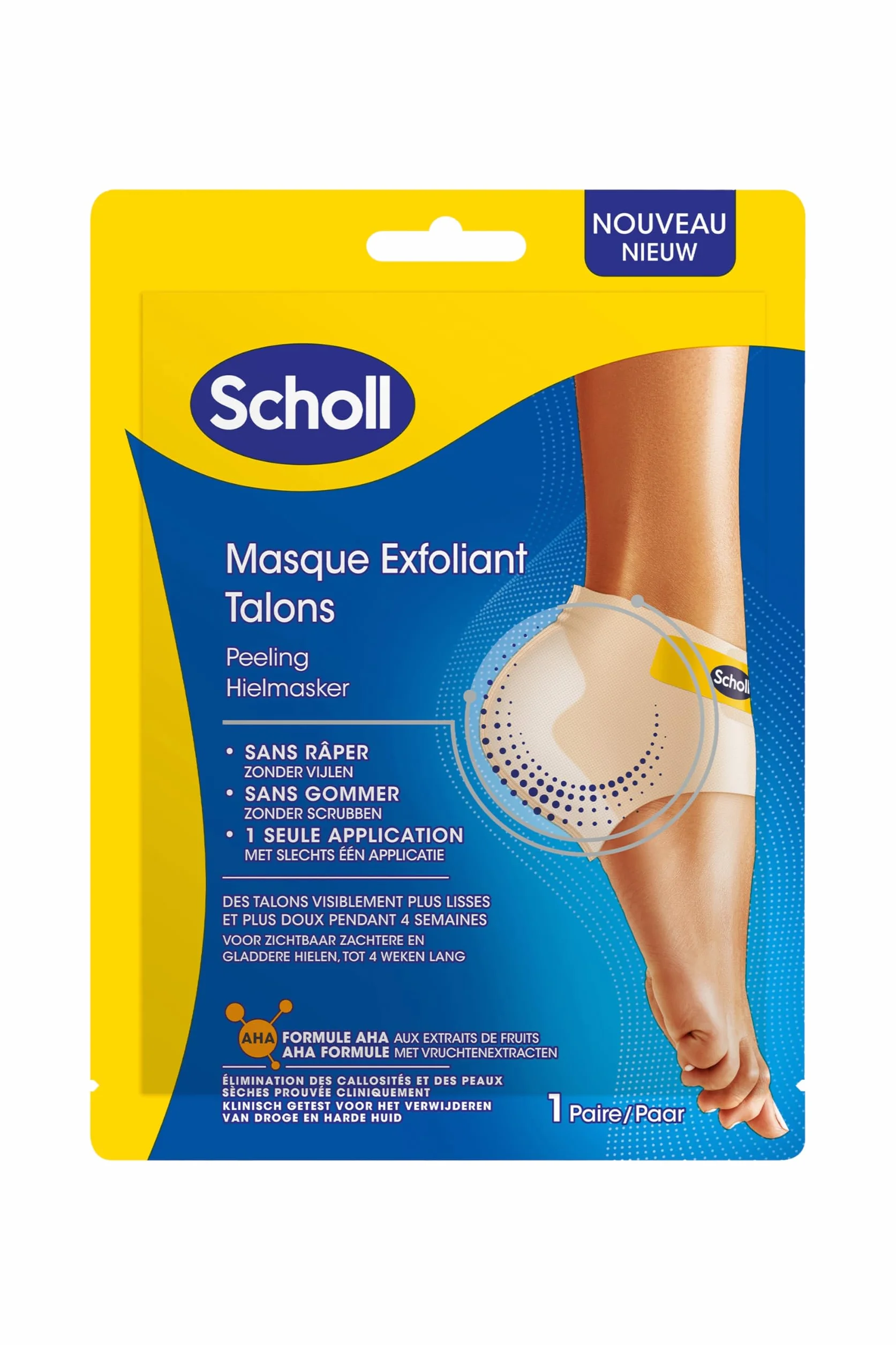 Dr. Scholl's Masque Pieds Exfoliant Peeling Callosités Hydratation Intense 2 Chaussettes