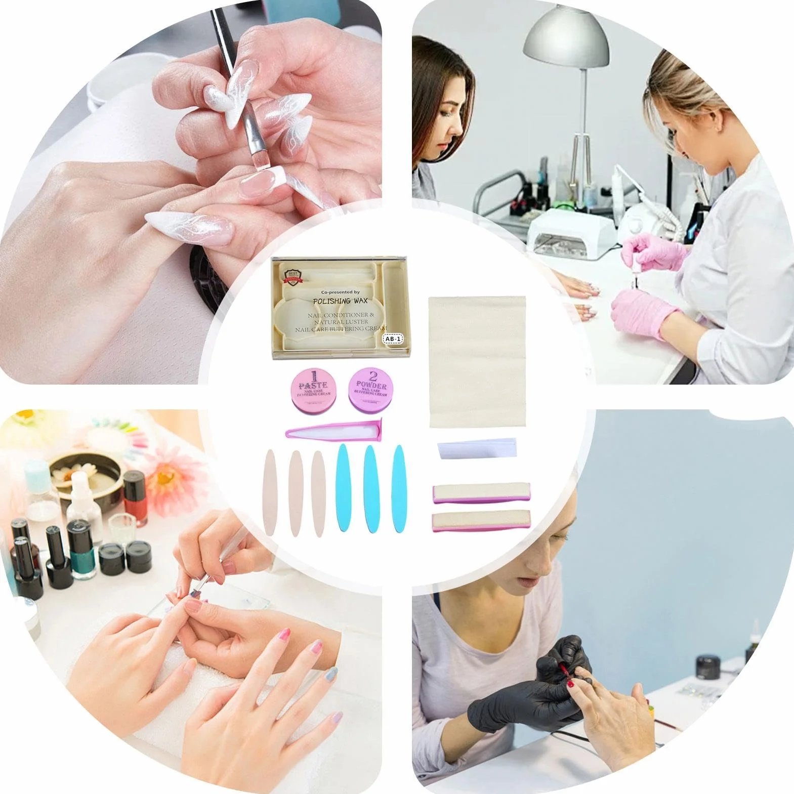 Manucure Japonaise Kit Professionnel, Kit De Manucure Japonaise Professionnel, Limes Polissoir Ongles, Réparation & Croissance Des Ongles Pour Femmes Filles Débutant Salon Mariage