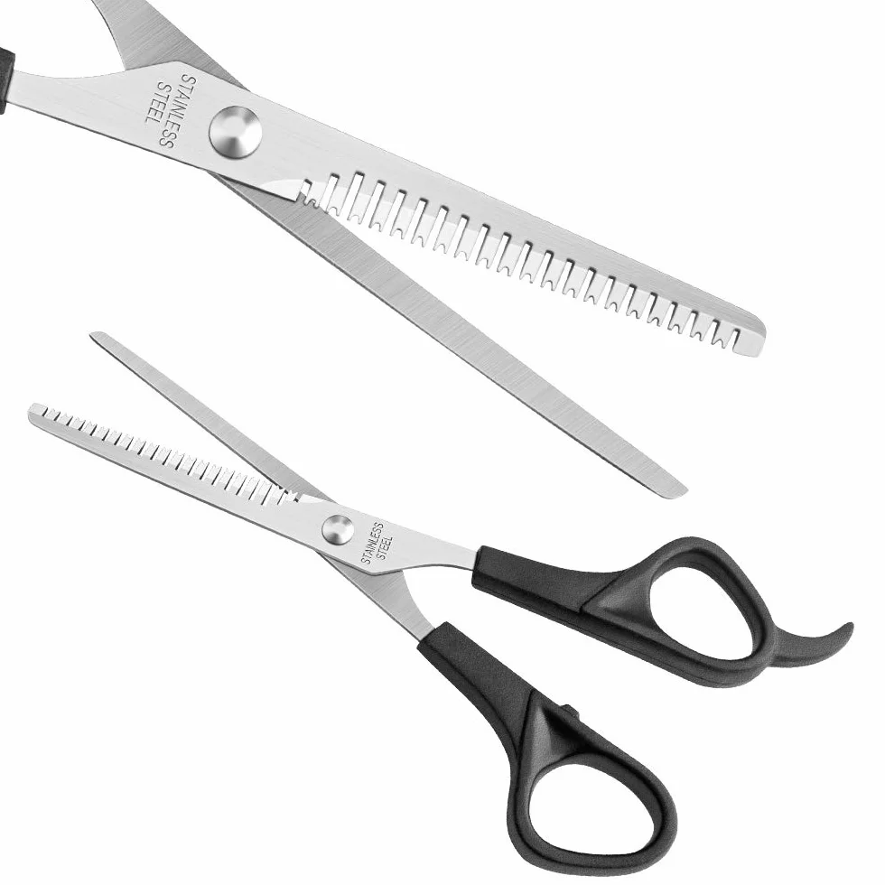 Ciseaux à Effiler de Coiffeur Professionnel Acier Inoxydable 6 Pouces Noir