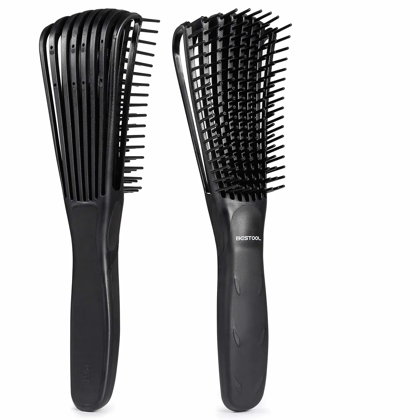 BESTOOL Brosse à cheveux naturels noirs, brosse à démêlage pour cheveux bouclés afro, idéale sur cheveux mouillés ou secs