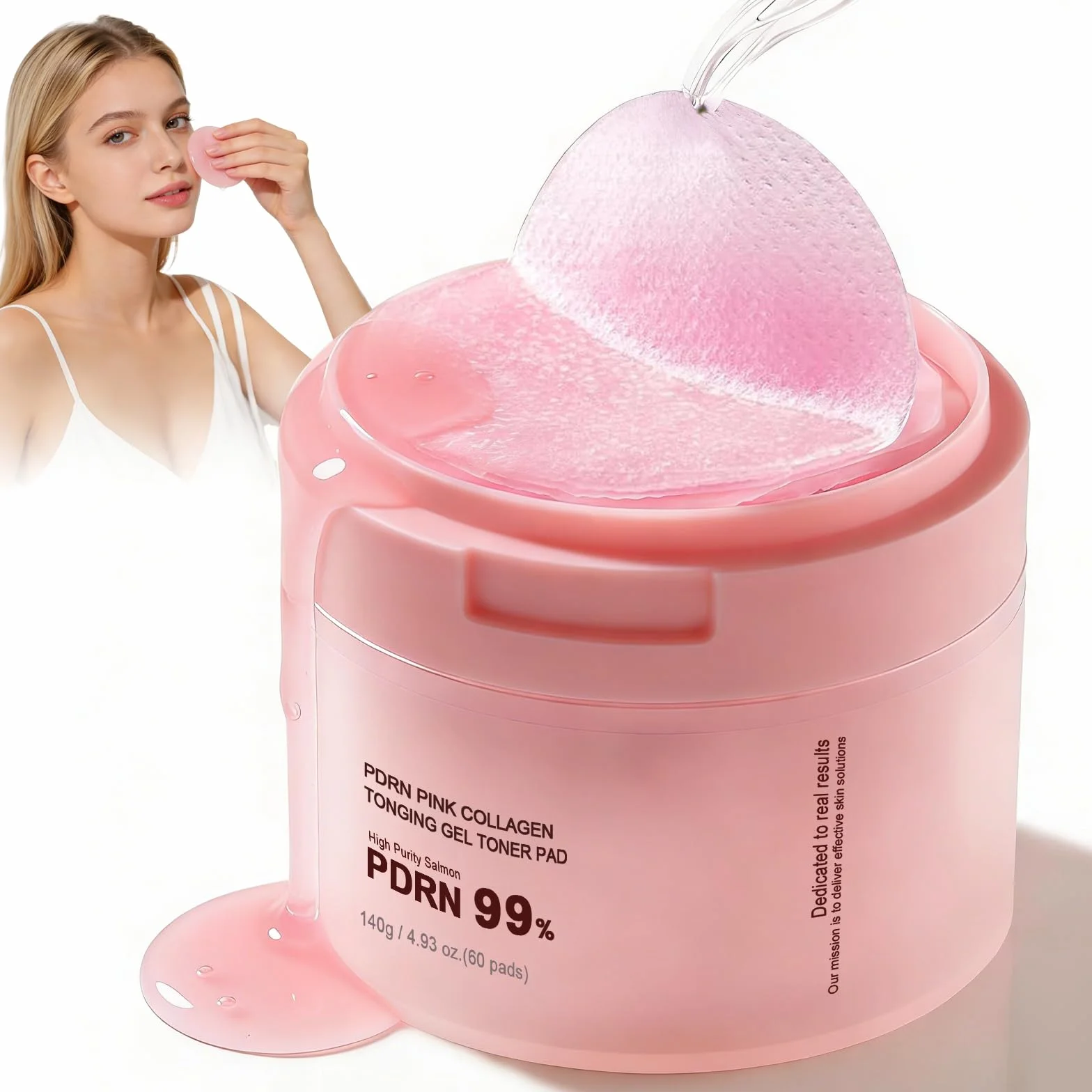 Saumon DNA PDRN Kollagen Jelly Pad – Gel Toner Pad à la Niacinamide, Madecassoside & Rétinol – Soin apaisant pour un teint équilibré et éclatant – Soin coréen