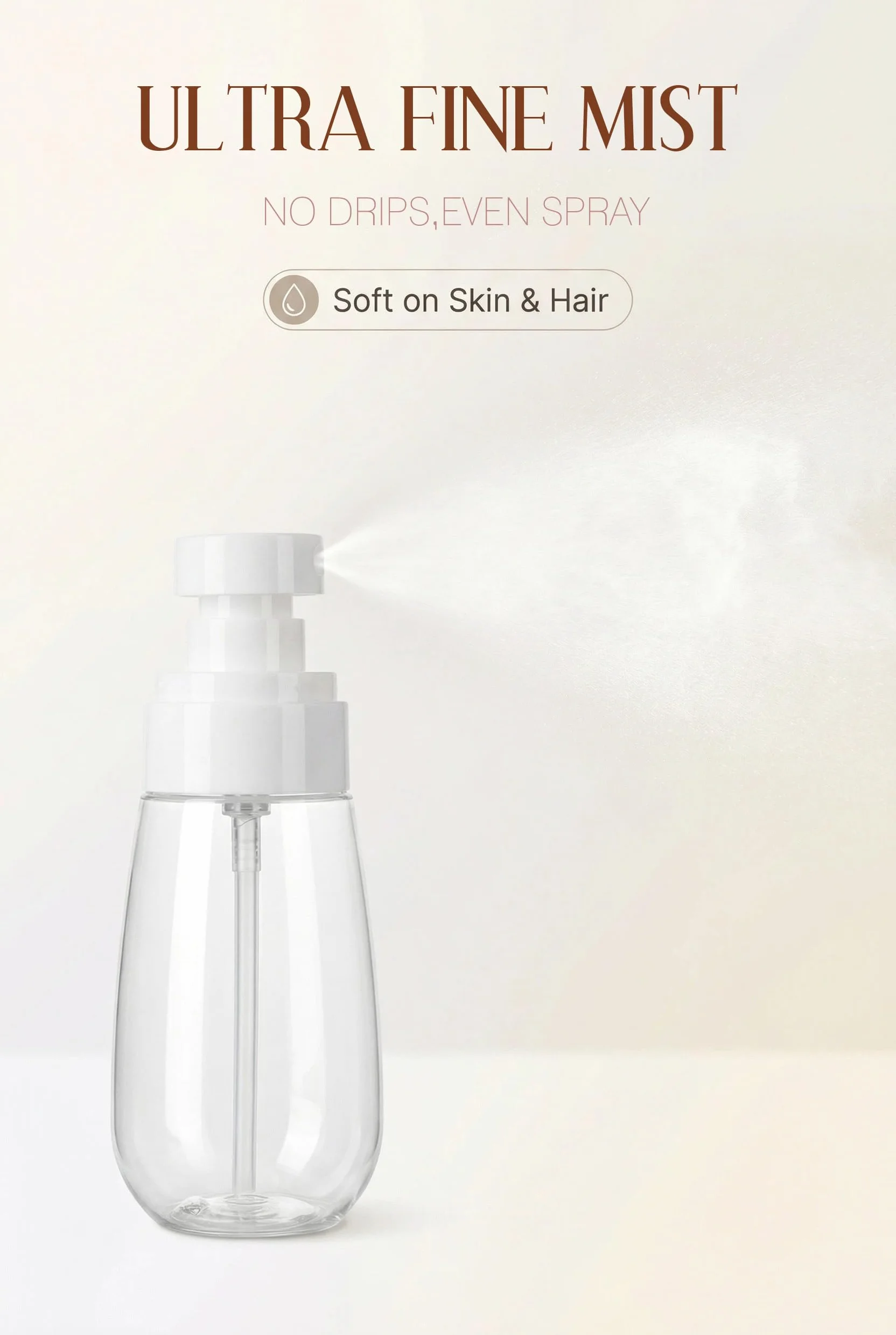 Lammcou Mini Flacons Spray à Brume Fine Lot de 3 Remplissables Anti-fuite Format Voyage TSA 60ml