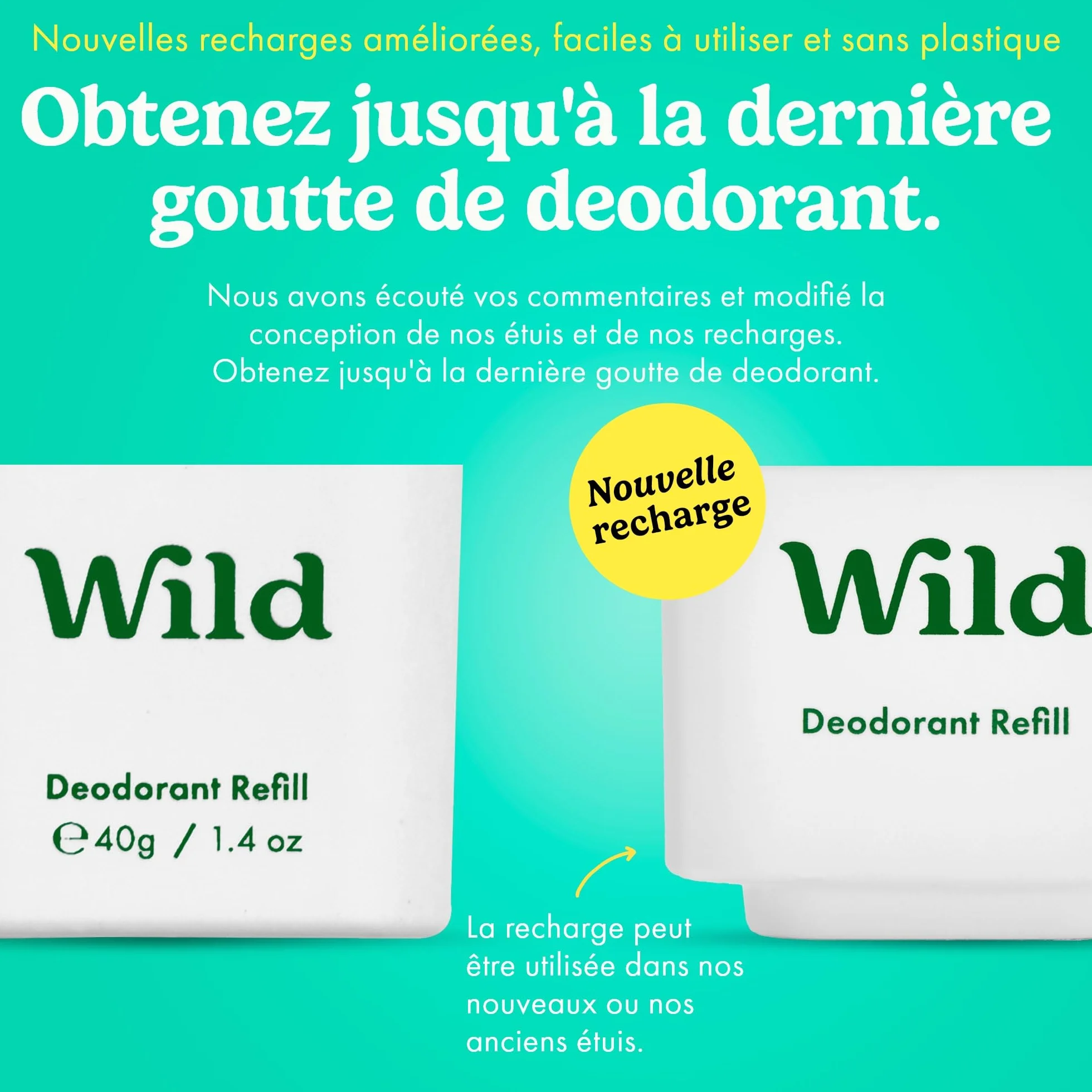 Déodorant Naturel Rechargeable Sans Aluminium Fresh Cotton Sea Salt Cherry Blossom Coconut Vanilla Protection Longue Durée