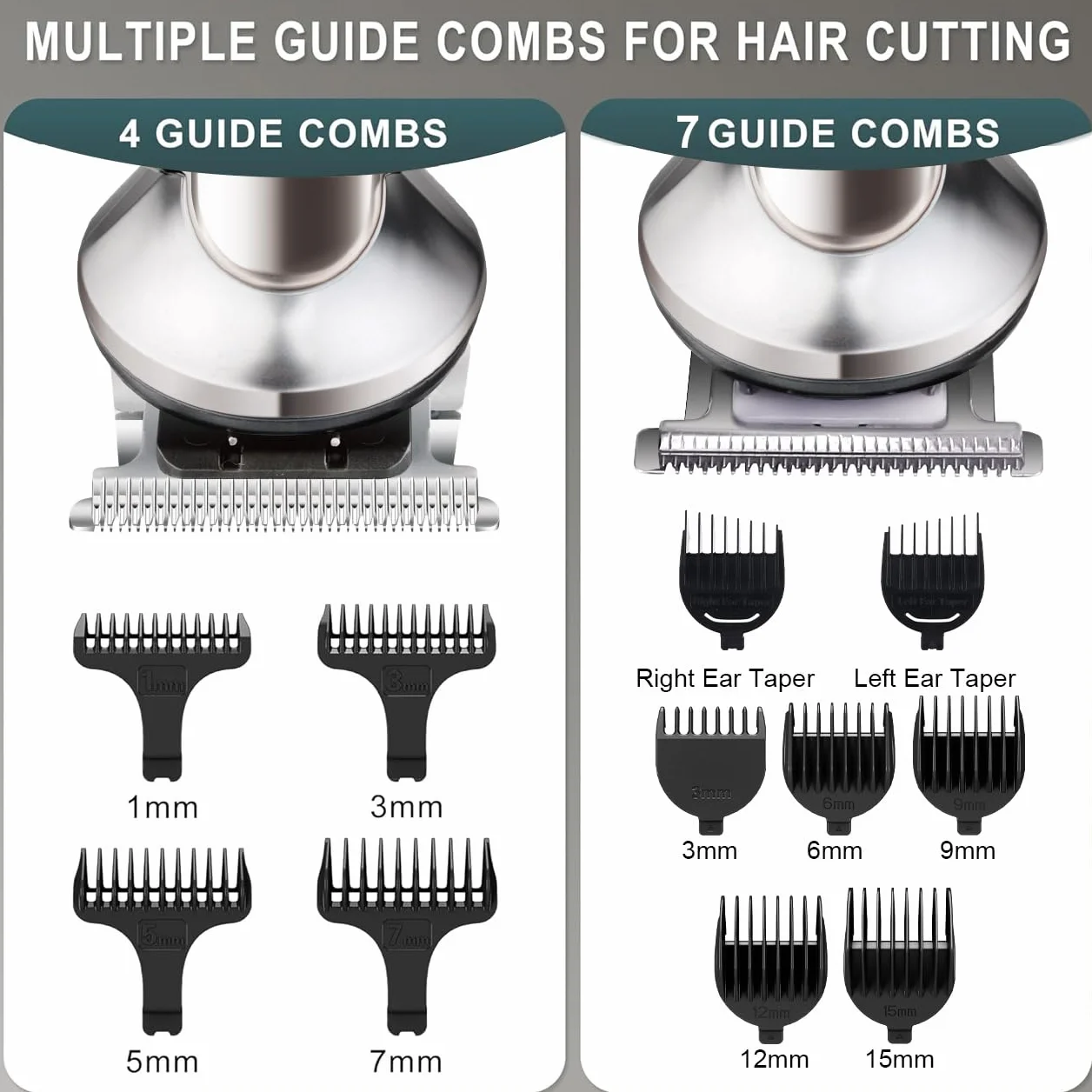 Hatteker Tondeuse Barbe Homme Tondeuse Cheveux Hommes Professionnelle Avec Lame en T de Coupe de Cheveux Chauve 0 mm Rasoir électrique Tondeuse Corps de Précision pour Nez 7 en 1