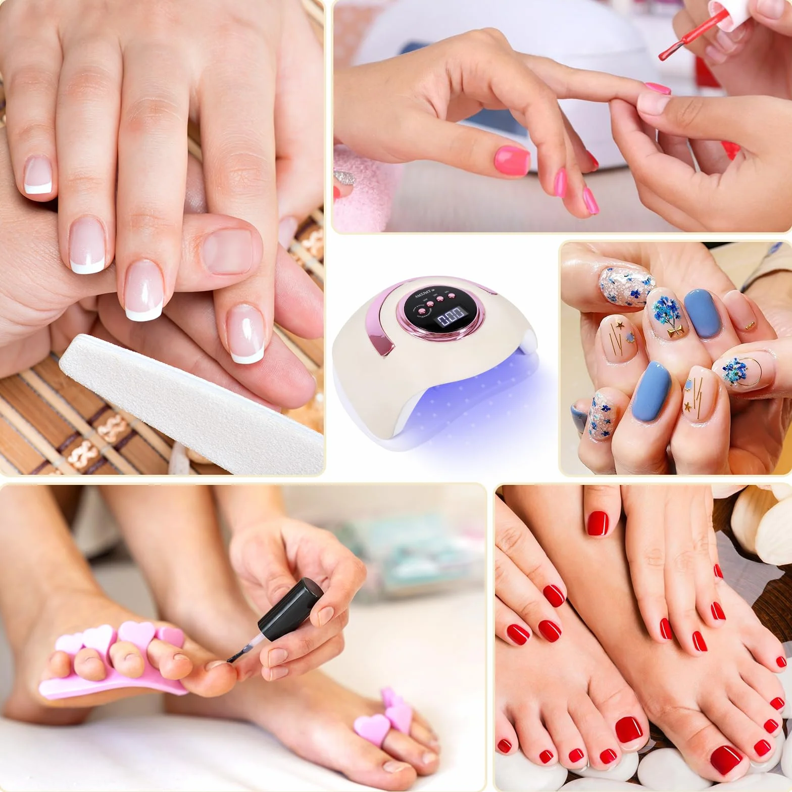 Lampe led ongle 180 W avec capteur automatique,Lampe uv pour polymériser les ongles avec 4 commandes de temps