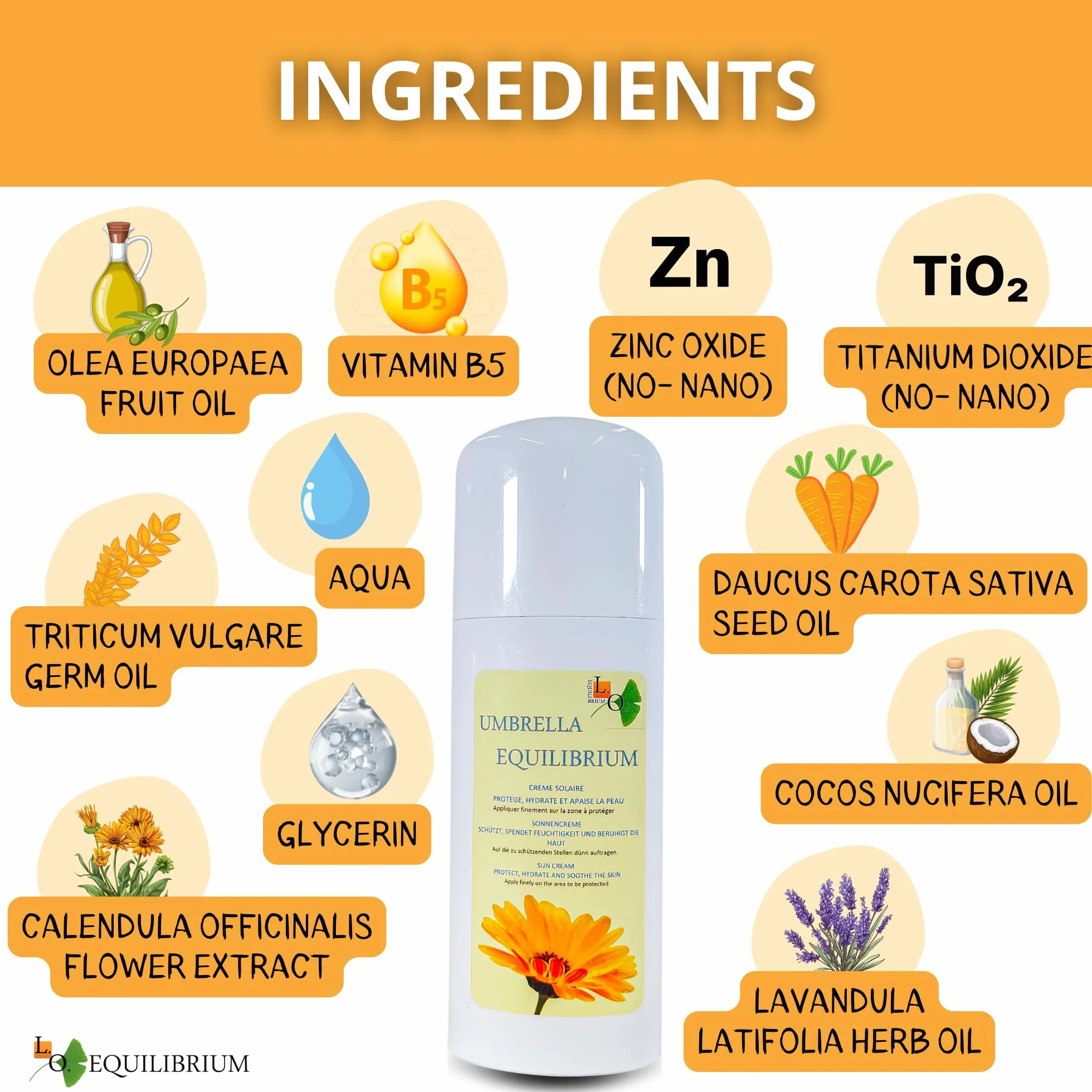 Umbrella Equilibrium -2en1 - Crème Protection Solaire UV et après Soleil Naturel pour Cheval - A Base de Calendula, Carotte, germes de blé, Lavande, et filtres UV minéraux