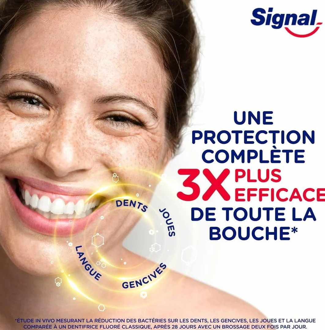 SIGNAL Dentifrice Integral 8 Complet Effet Prébiotique Protection Complète lot de 4x75ml