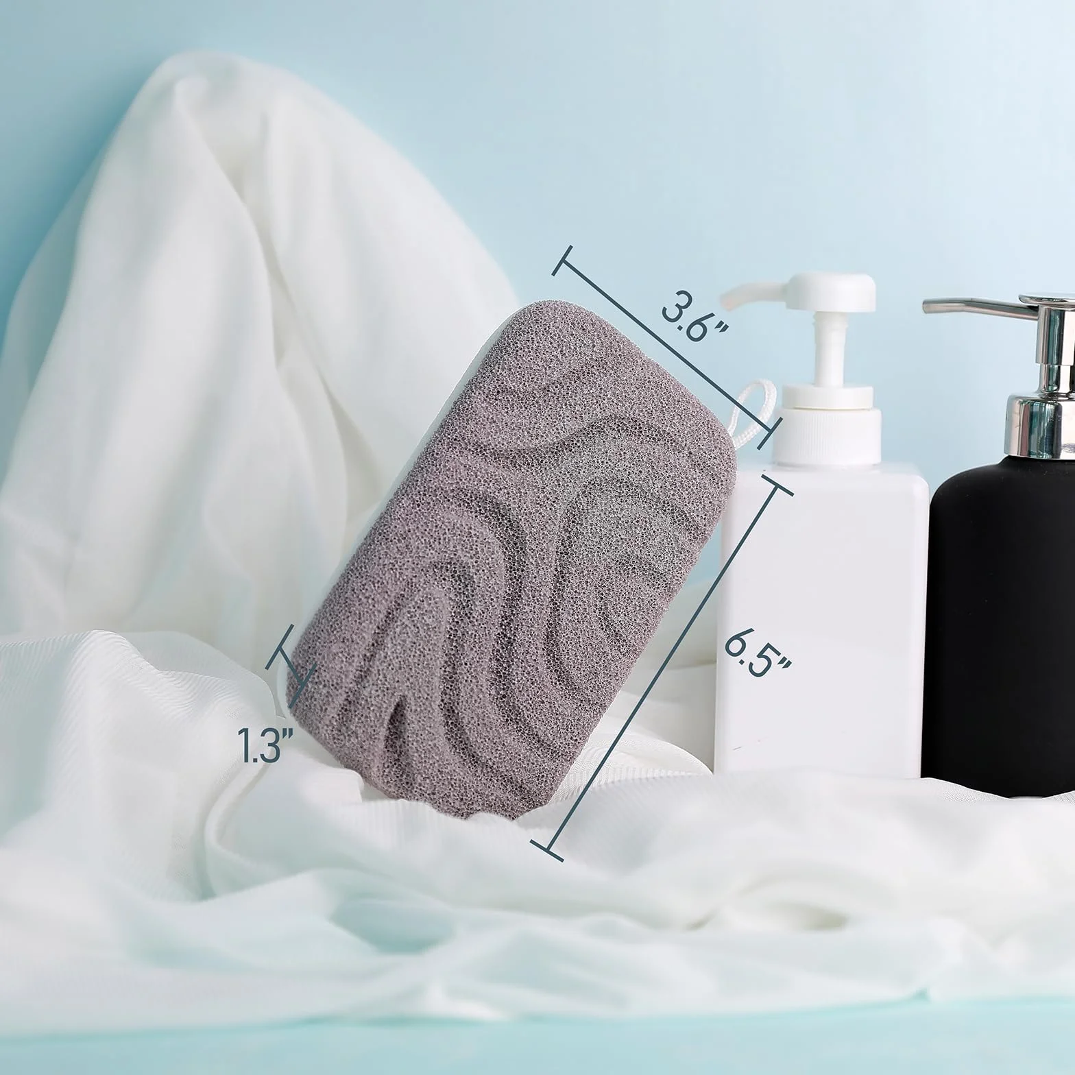 myHomeBody Éponge de douche exfoliante à double texture, Éponge de bain pour femme, Exfoliant pour le corps, Loofahs pour le corps, luffa pour homme, 2 pièces