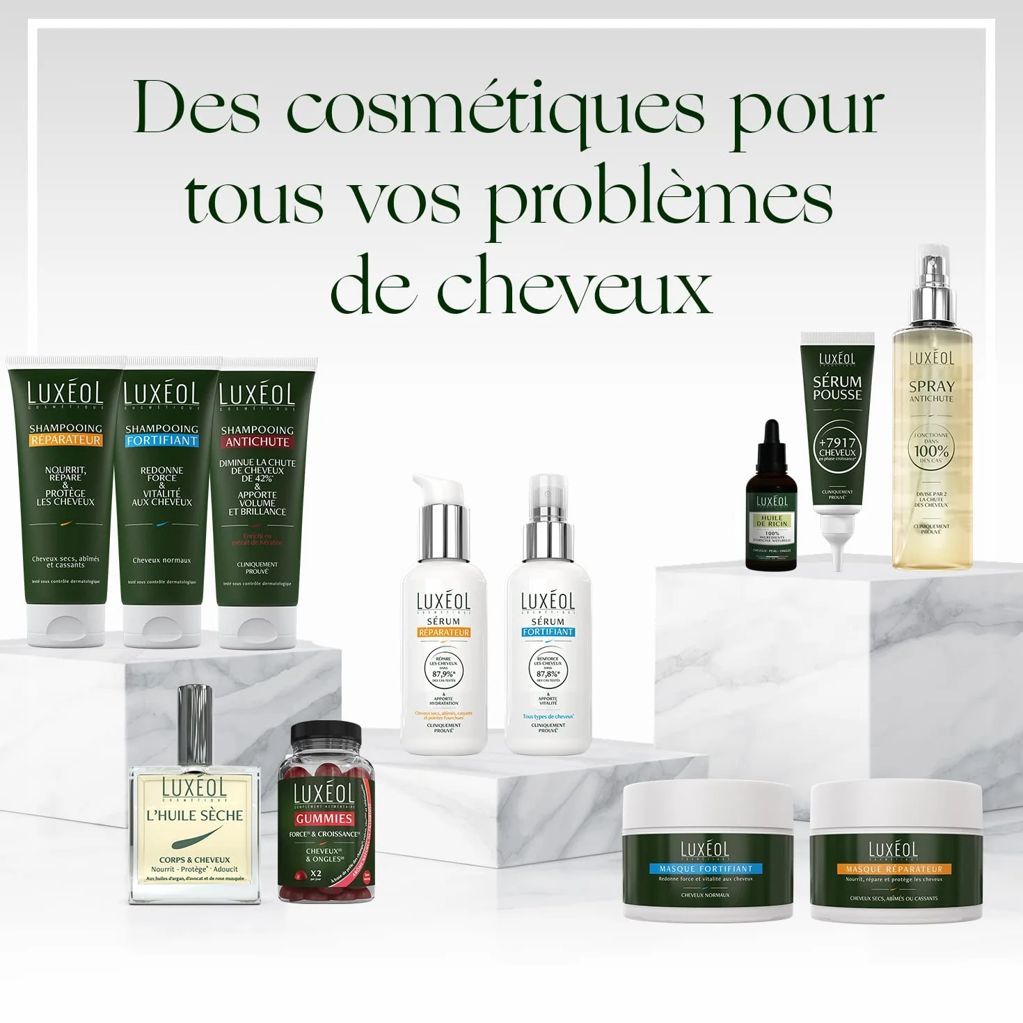 LUXÉOL Huile Sèche Corps & Cheveux Multi-Usage 100ml Enrichie En Huile D'Argan, Avocat, Rose Musquée Fabriqué En France