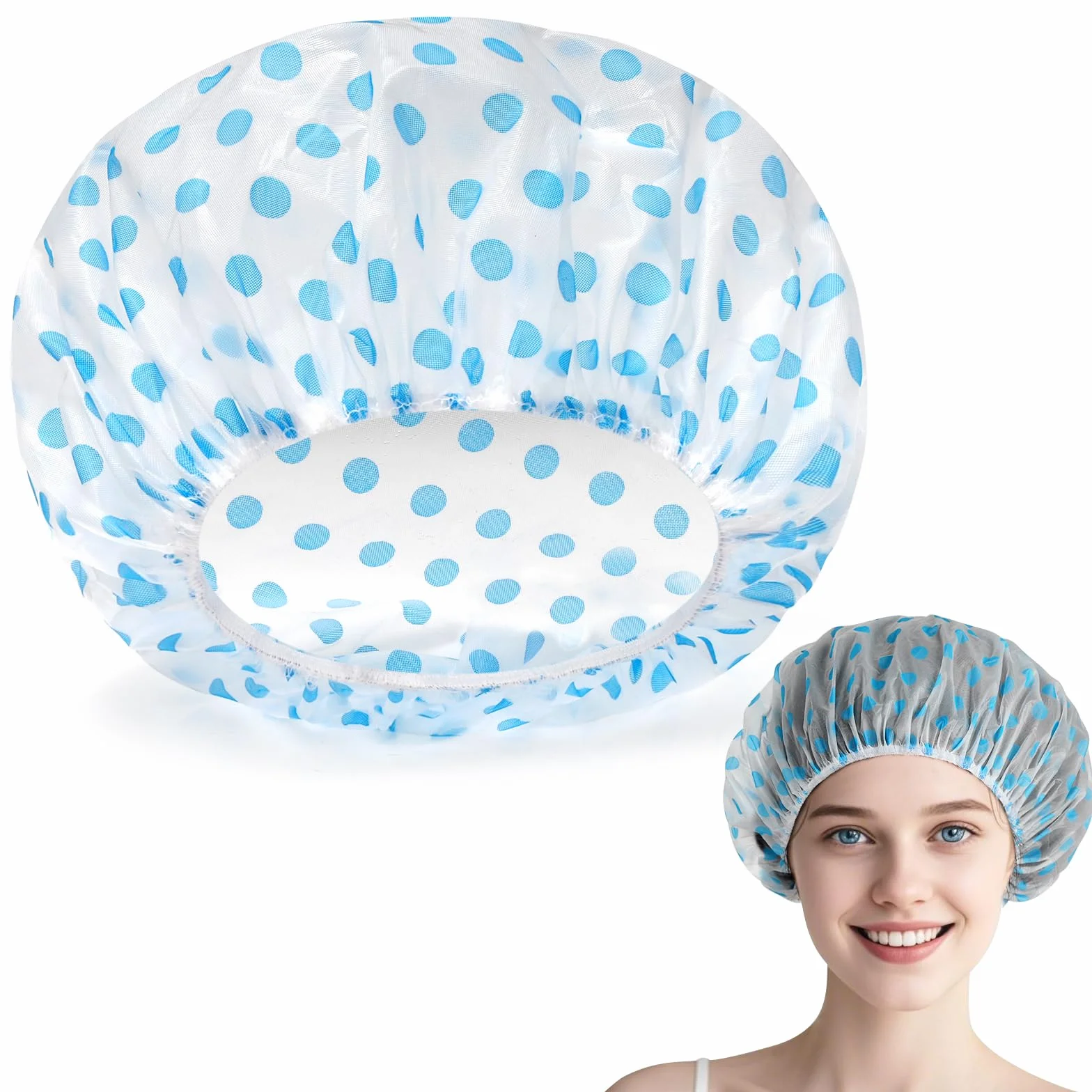 Bonnet De Douche Bonnet de Bain Élastiques Réutilisables avec Bandes Élastiques pour Femmes Douche SPA Salon (3 PCS)