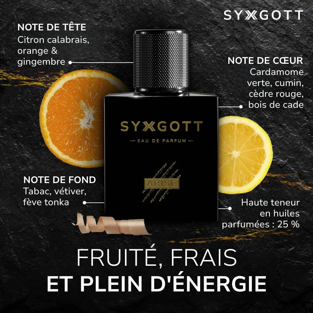 SYXGOTT Arise Parfum pour homme avec huile de phéromone, eau de parfum pour homme, parfum frais et fruité, parfum parfait pour l'automne et l'hiver