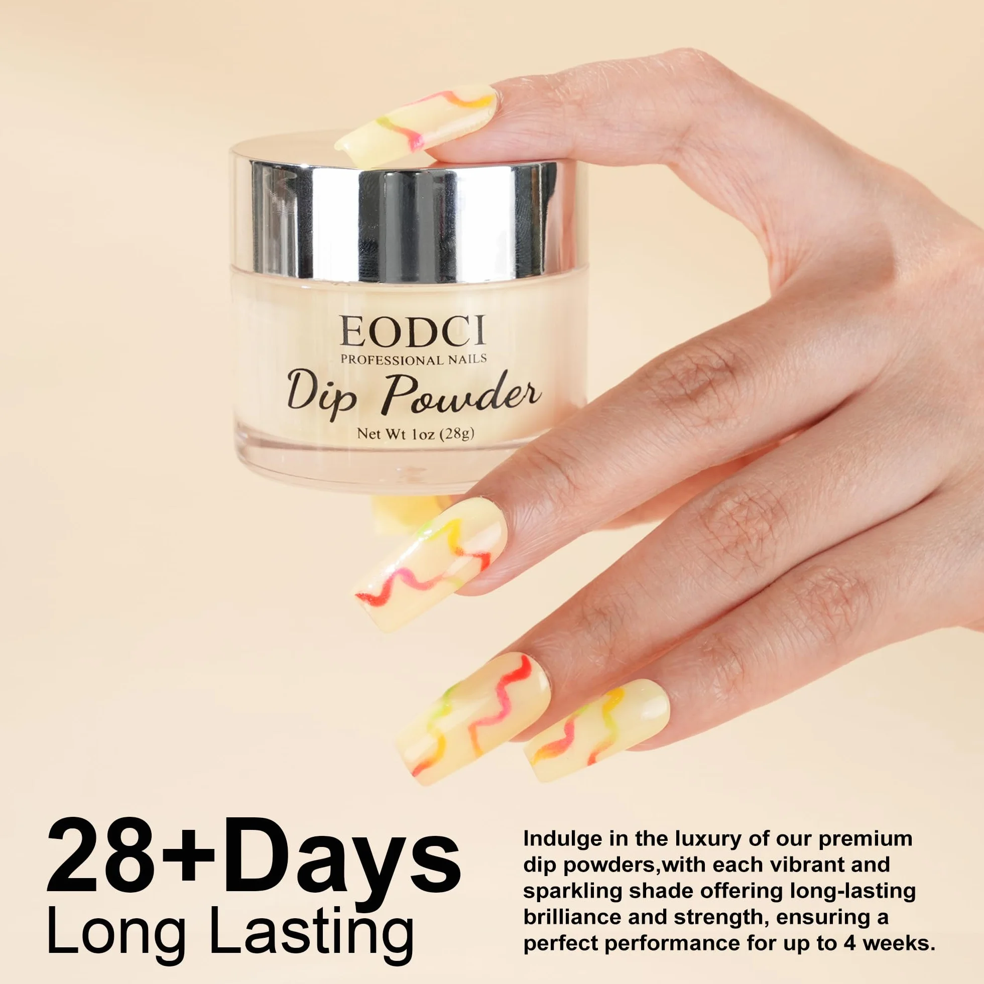 Poudre de trempage 28 g jaune printemps acrylique pour ongles longue durée sans lampe