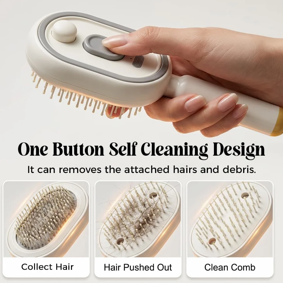 Brosse à Lisser Rechargeable avec Peigne Démêlant, Brosse à Vapeur Électrique pour Cheveux, Pulvérisation d'Eau (Violet)