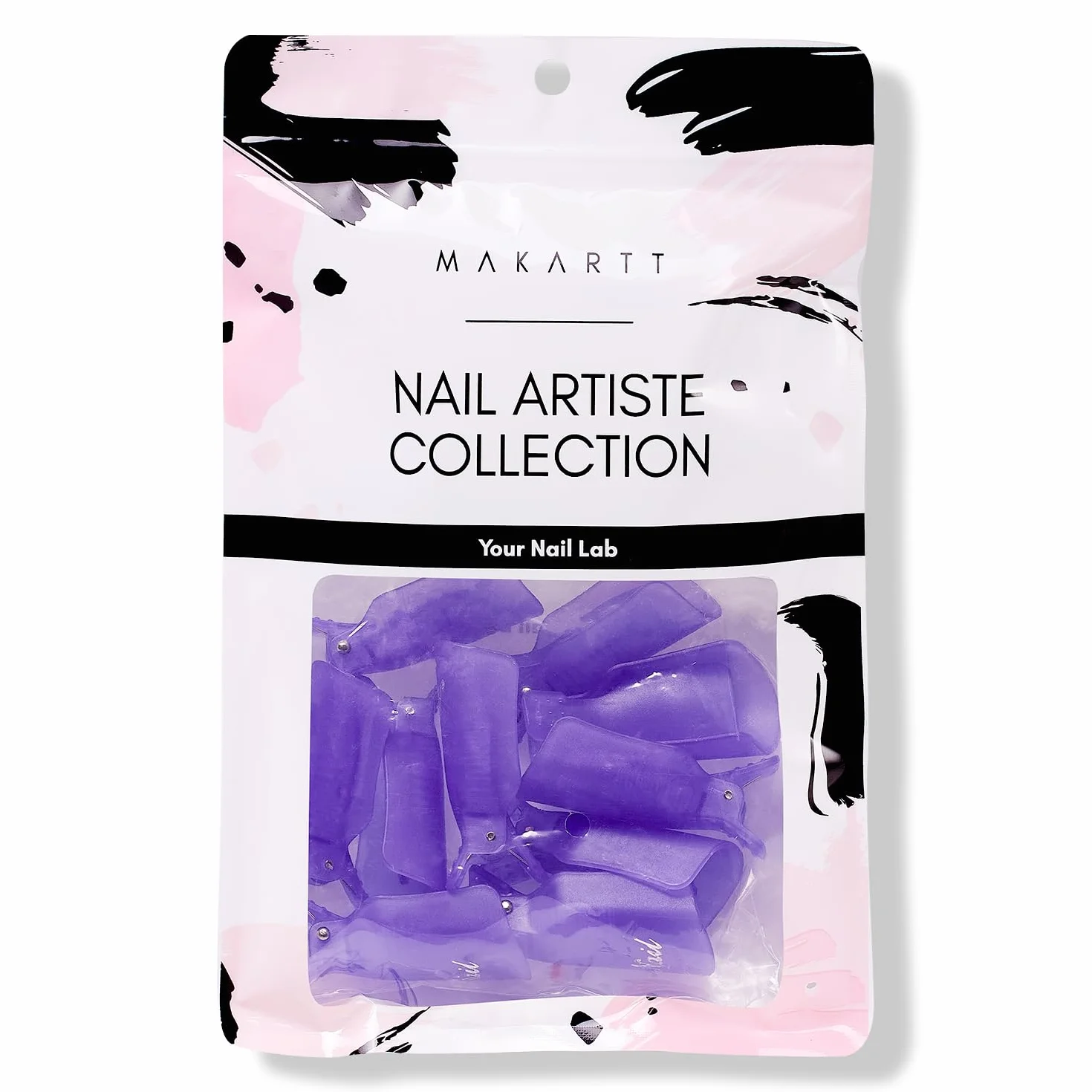 Makartt Clips à ongles pour enlever le vernis gel, poussoir métal double extrémité, 20 clips réutilisables, violet