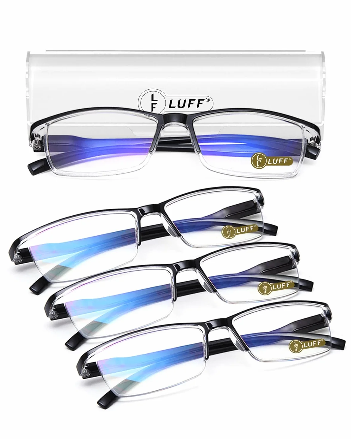LUFF Lunettes de Lecture Anti-Rayons Bleus Ultra-Légères Portables 4 Paires