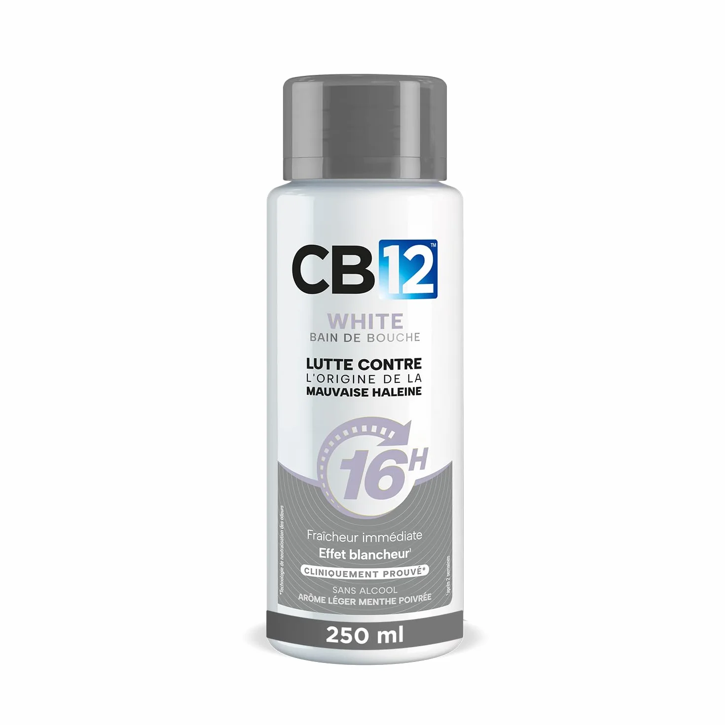 Bain de bouche sans alcool CB12 250 ml arôme menthe poivrée