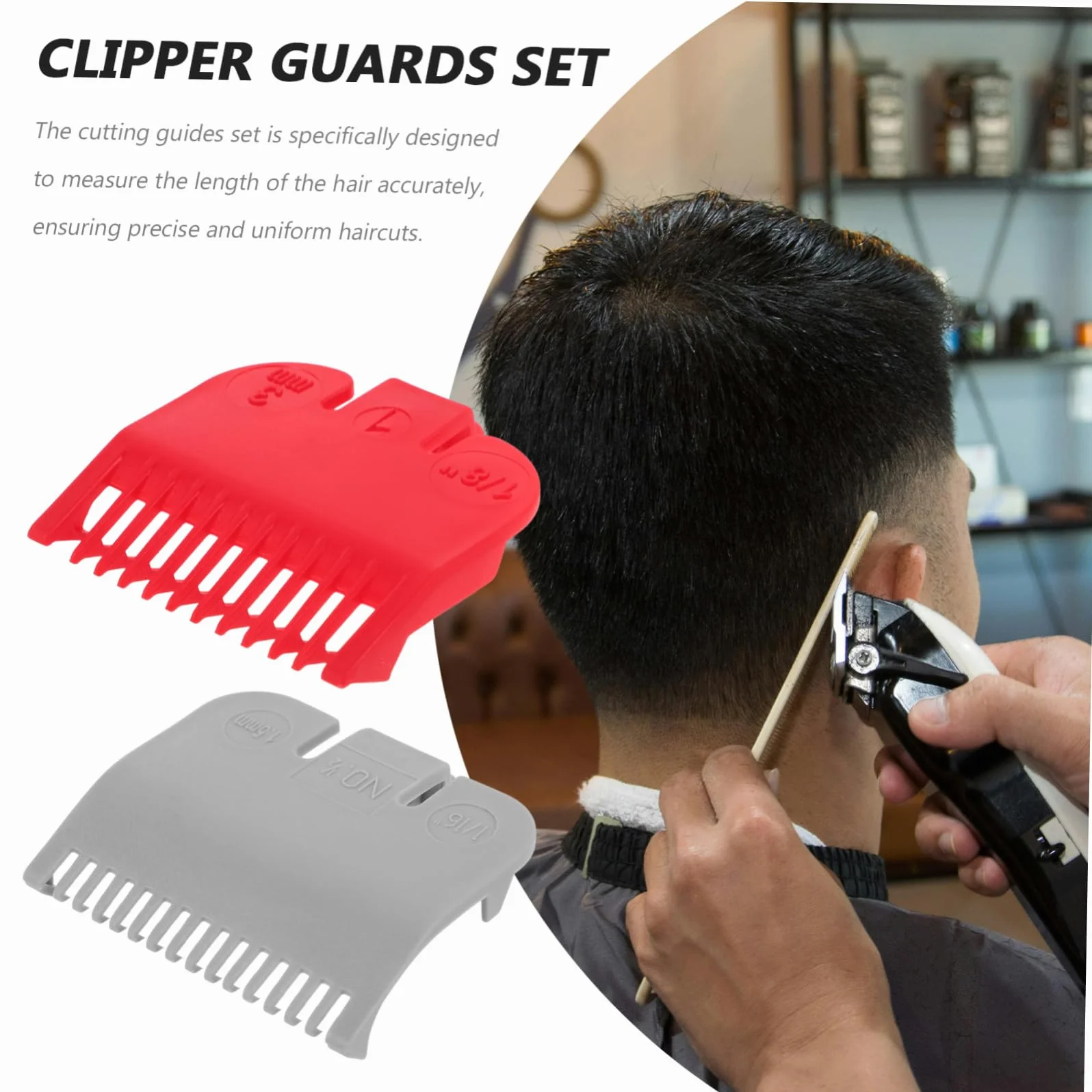 Accessoires Guides de Coupe pour Tondeuse Cheveux 2 Pièces Plastique Coloré Usage Professionnel