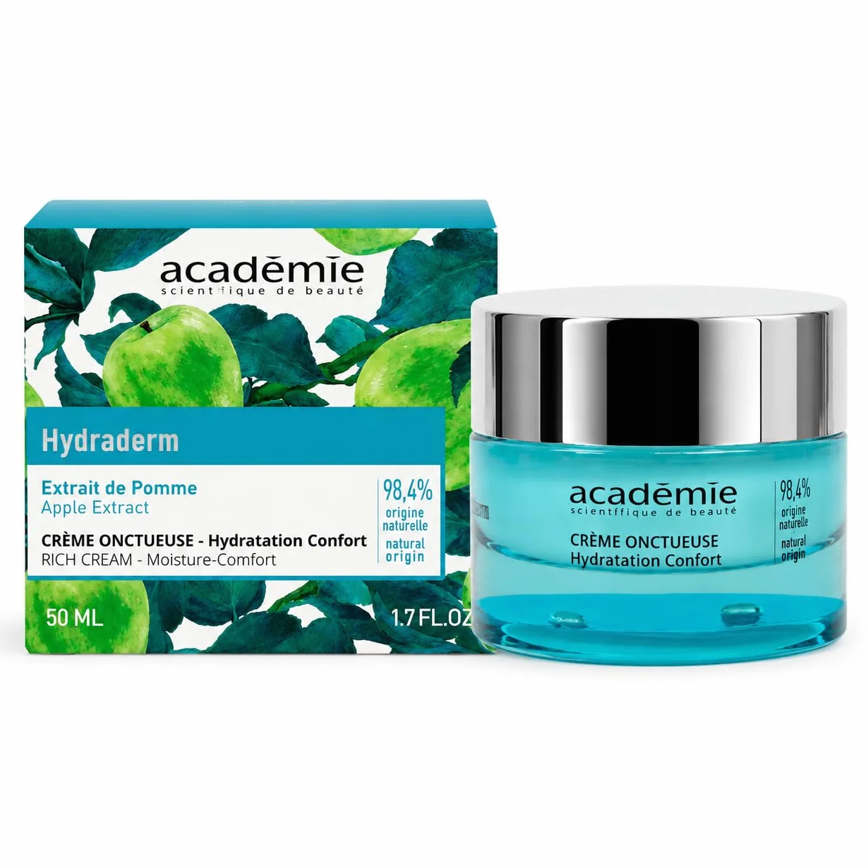 Académie Scientifique de Beauté - Hydraderm Crème Onctueuse 50 ml - Crème Visage Hydratante Nourrissante Peau Sèche à Très Sèche Confort Longue Durée