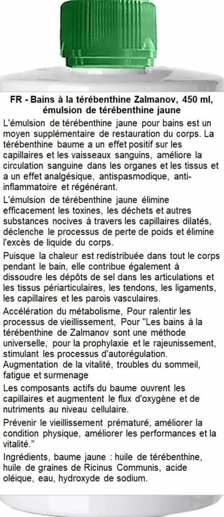 AROMA´S Bains de térébenthine jaune émulsion de térébenthine 450 ml